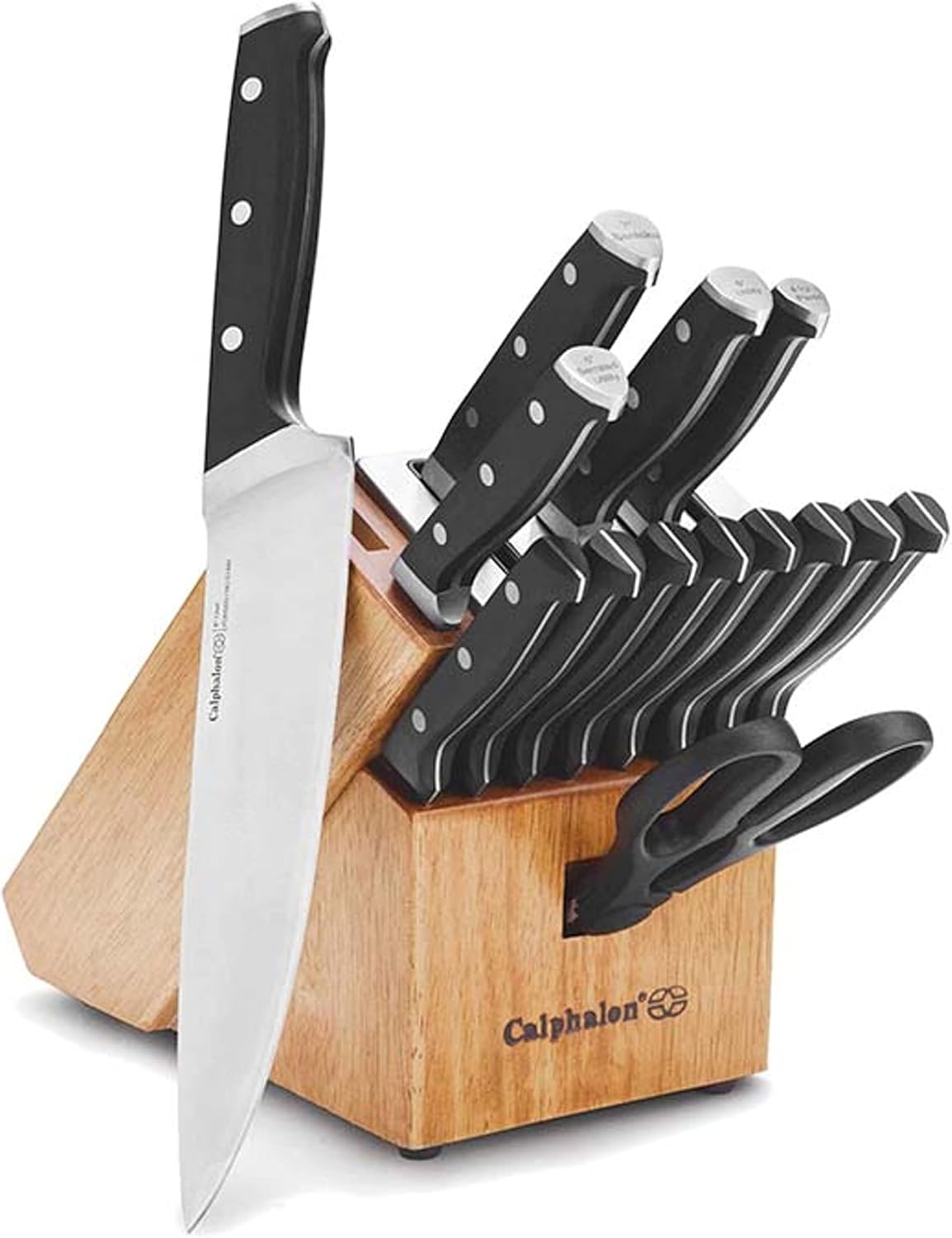 Calphalon Kitchen Knife Set with Self-Sharpening Block Durable Sharp and Premium