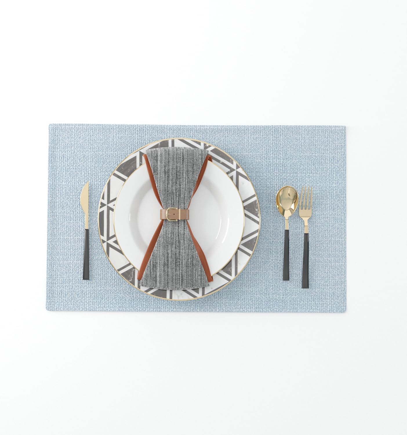 Premium Heat-Resistant Faux Linen Placemats for Kitchen Dining