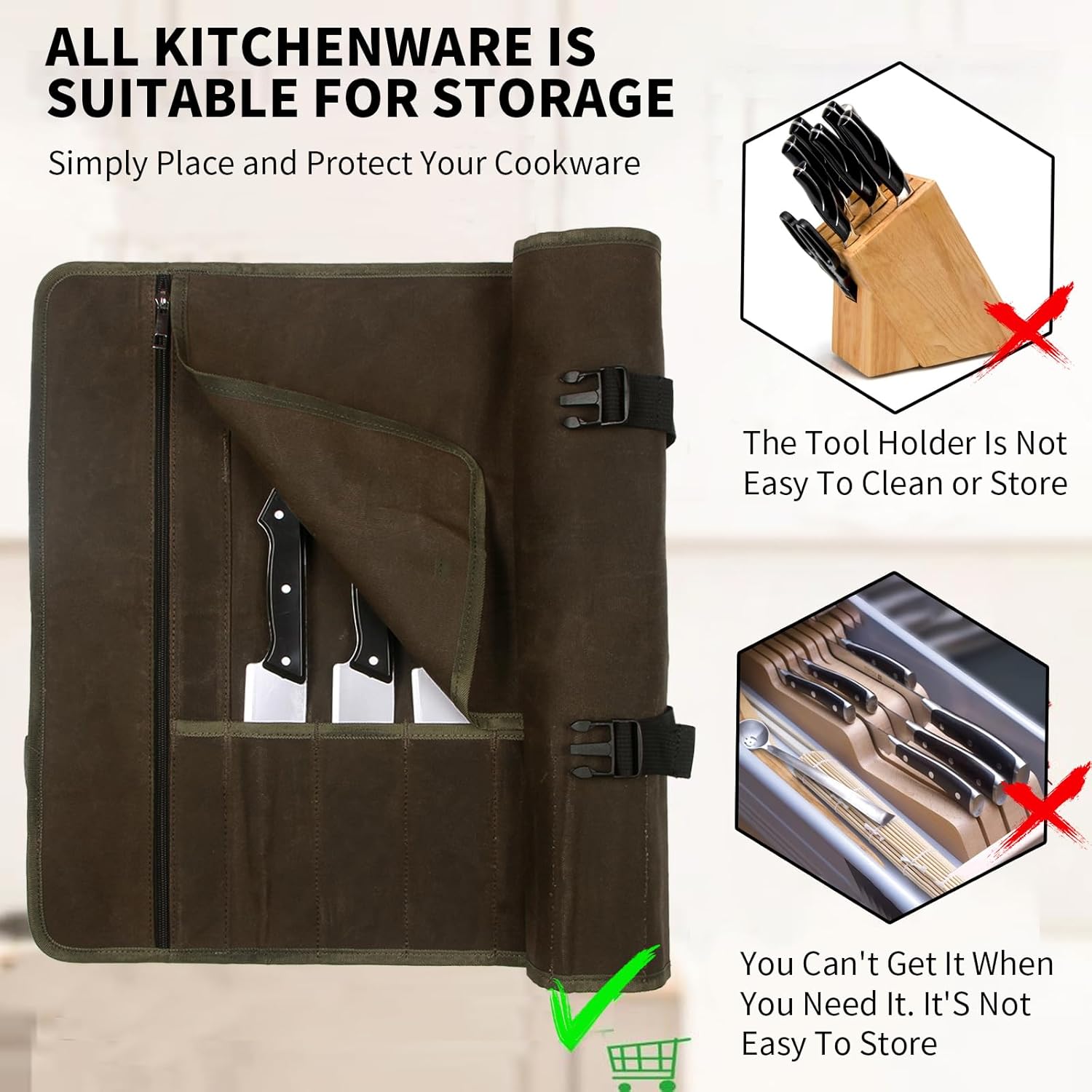 Premium Chef Knife Roll Bag for Kitchen Use