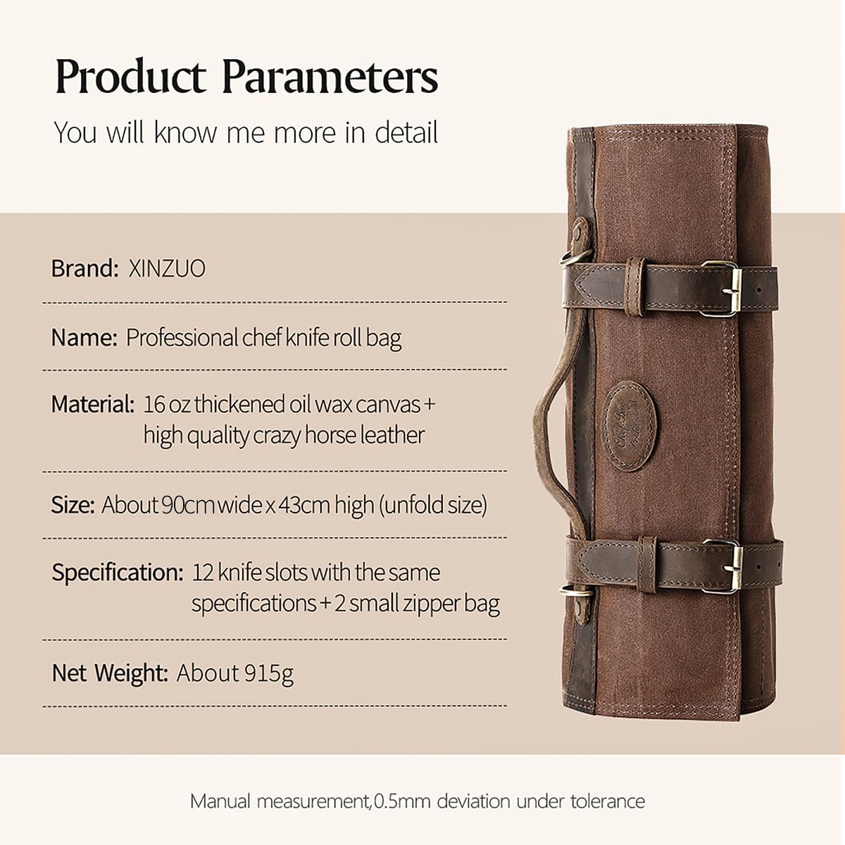 Premium Chef Knife Roll Bag - Durable Stylish by XINZUO