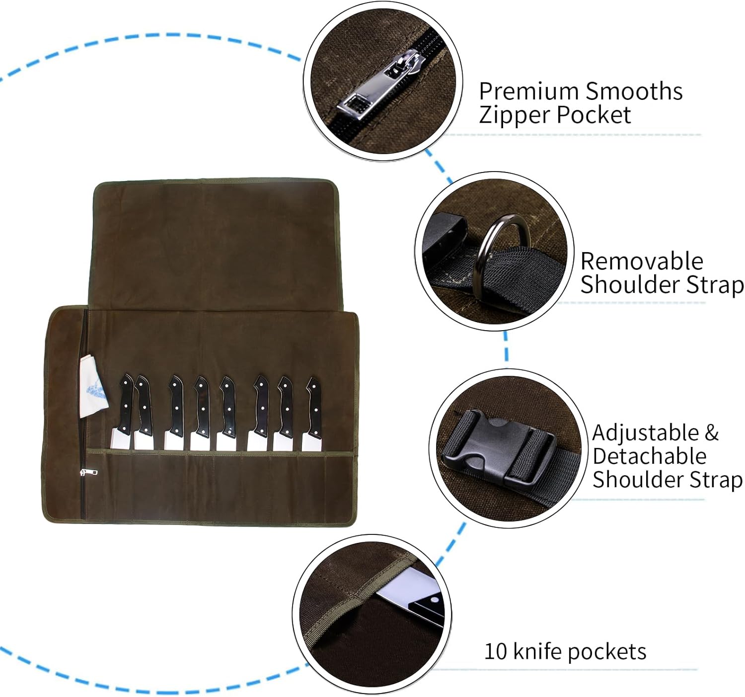 Premium Chef Knife Roll Bag for Kitchen Use