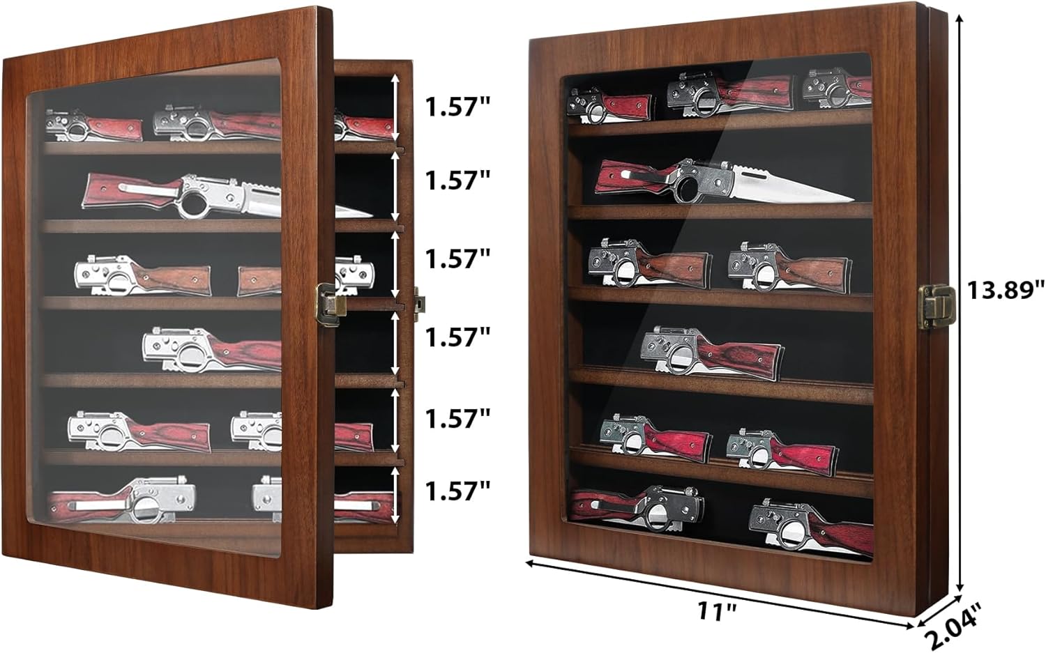 ASmileIndee Lockable Pocket Knife Display Box
