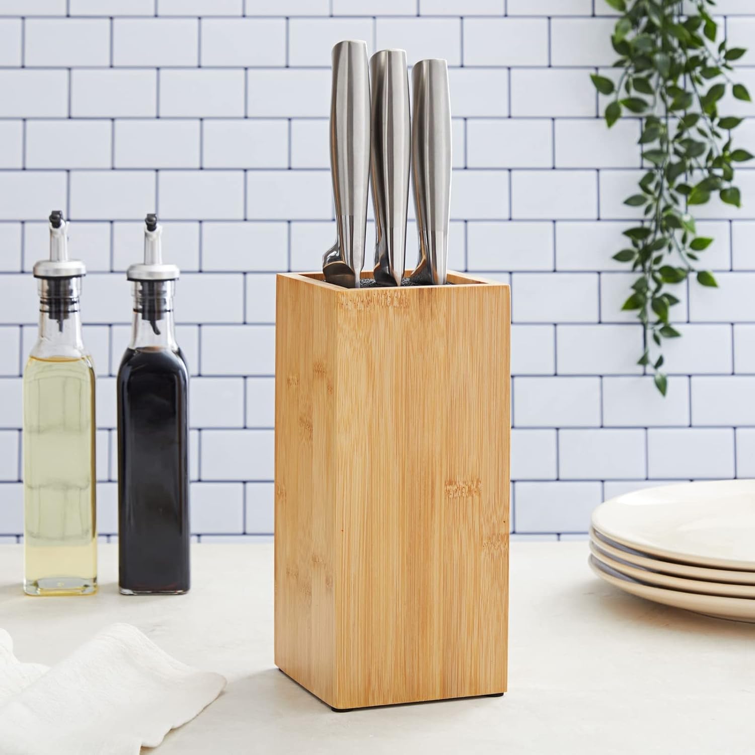 Bamboo Knife Block for Kitchen Storage