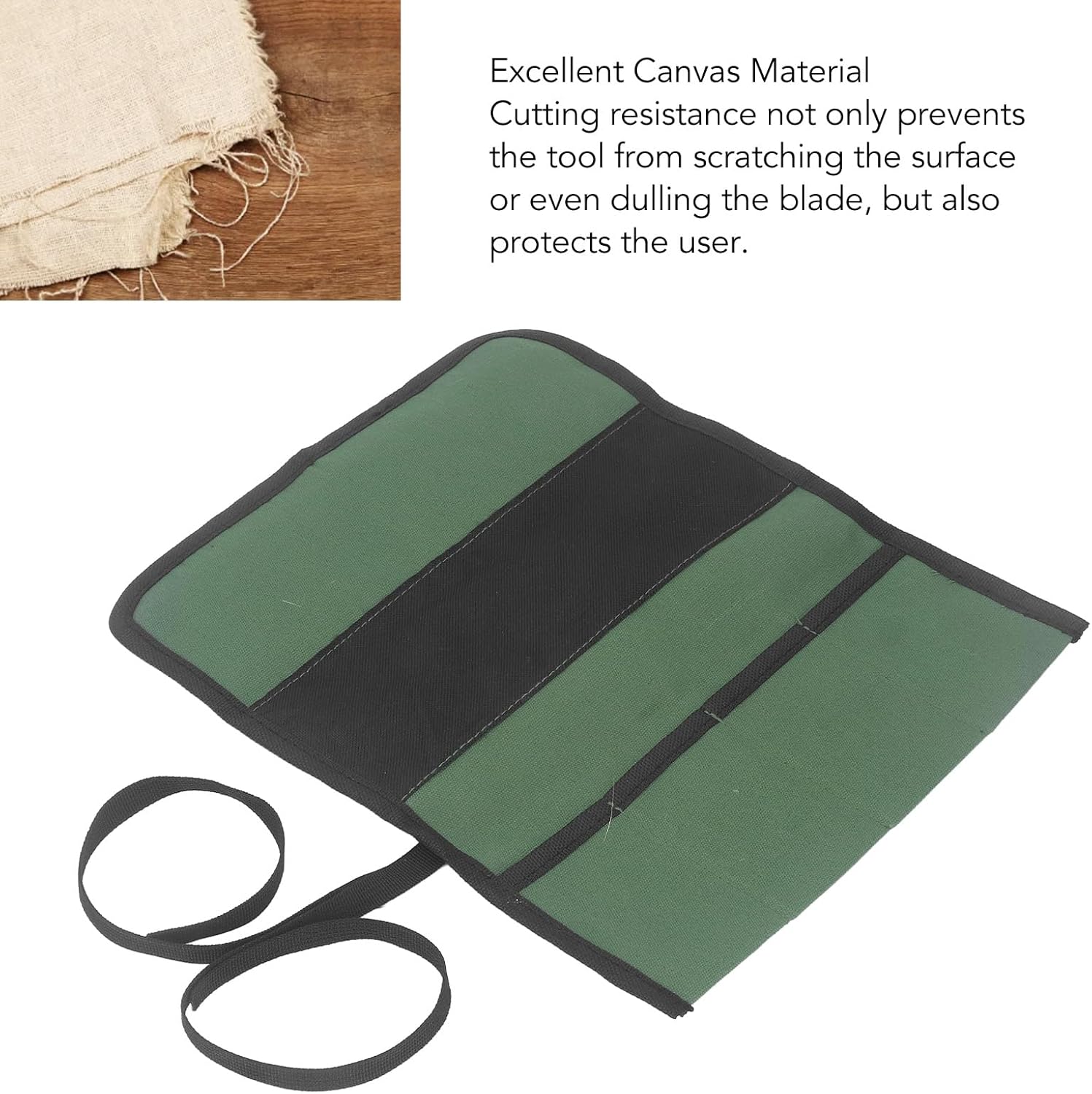 Secure Durable 4-Pocket Knife Roll Bag