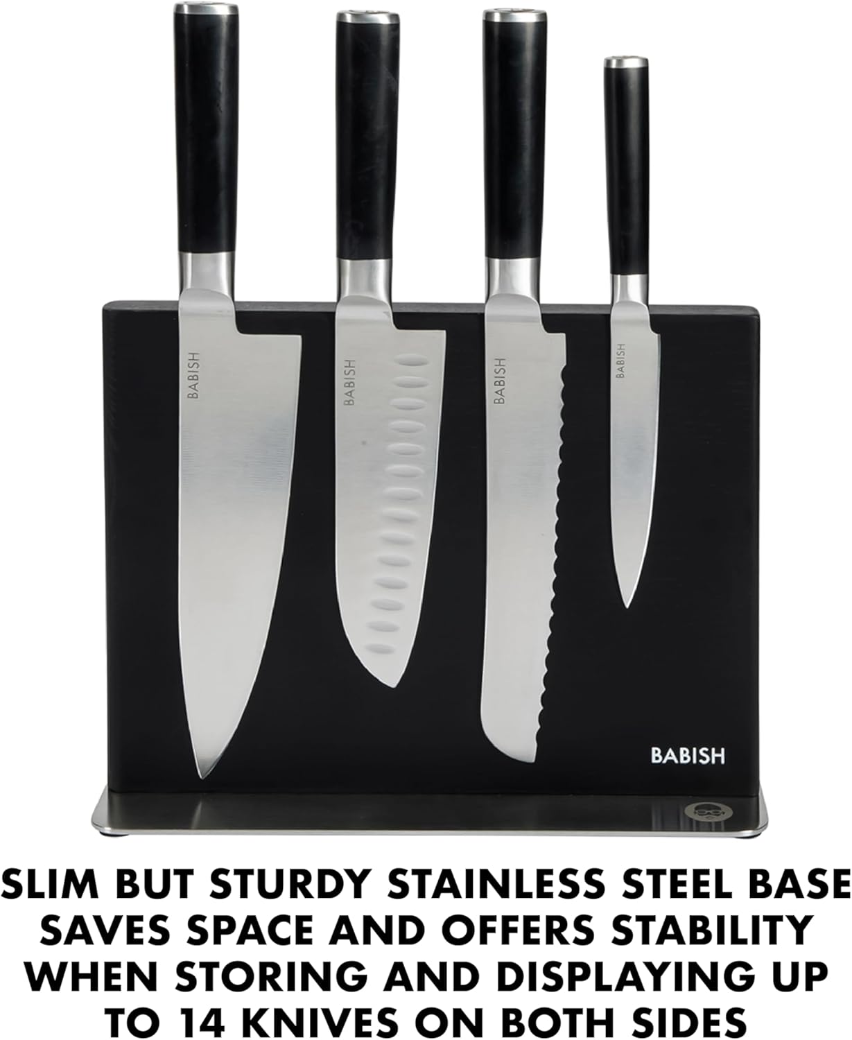 Babish 5 Piece German Steel Magnetic Forged Kitchen Knife Block Set