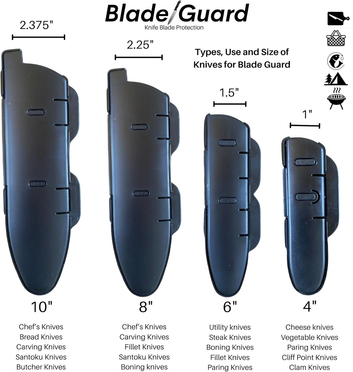 Blade Guard Knife Blade Protection Set 4in 6in 8in 10in