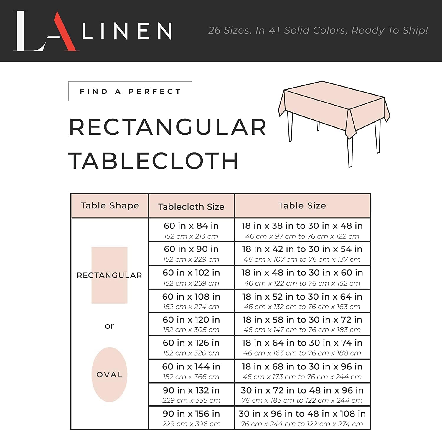 Premium 60x120-Inch Tablecloth