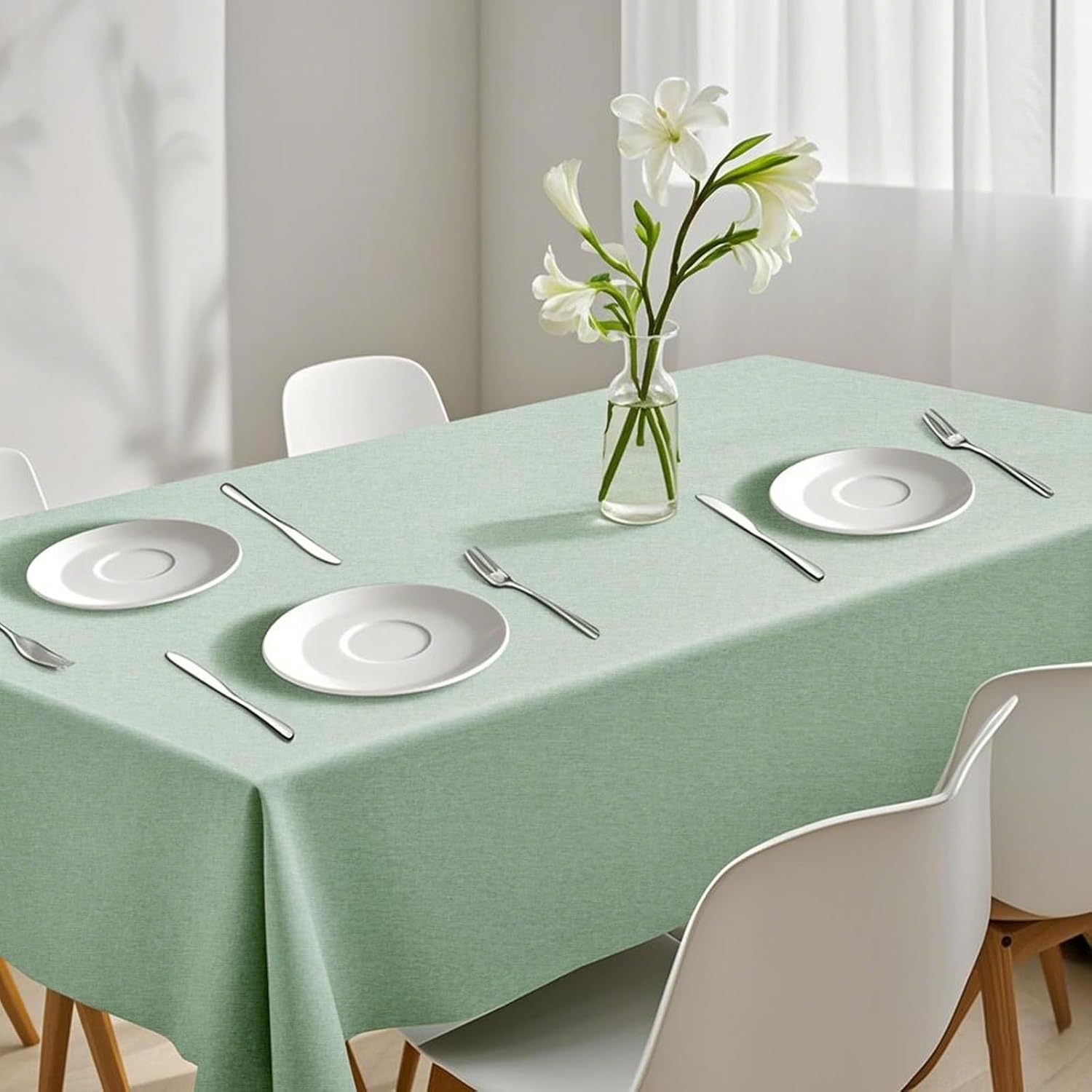 Poposa Rectangle Tablecloth 52x70 inches Sage Green