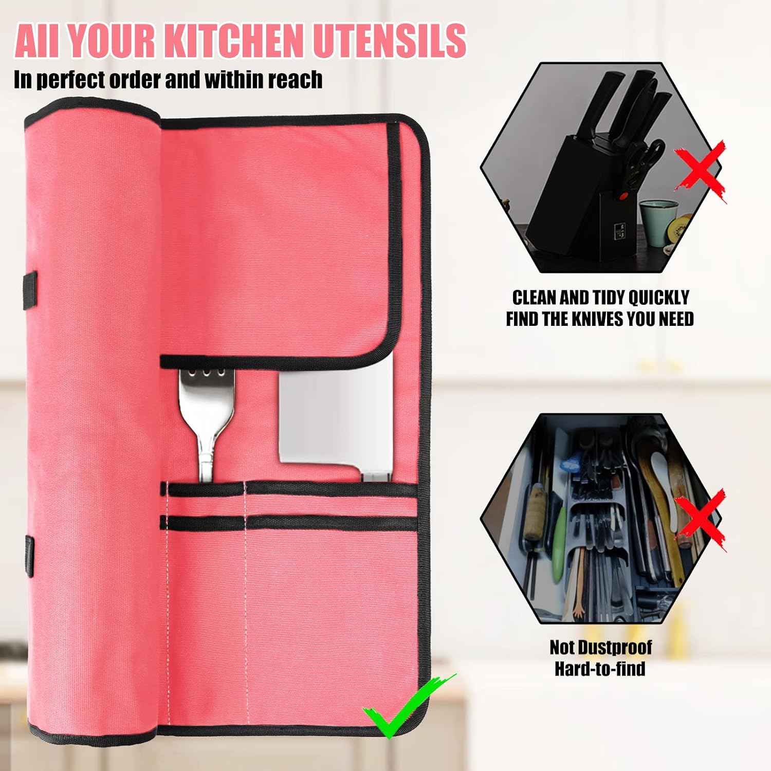 Pink Chef Knife Bag