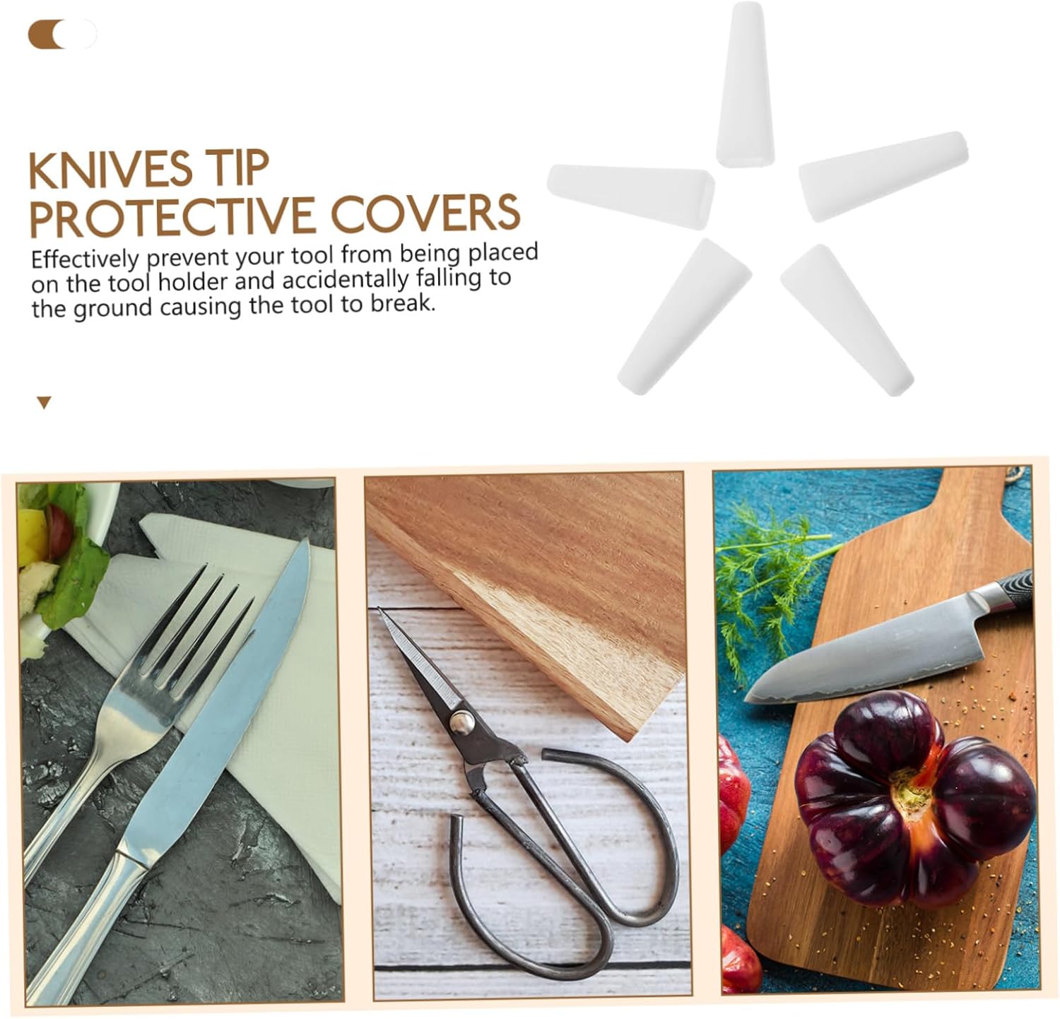 Compact Anti-Scratch Knife Tip Protectors Set for Kitchen Use