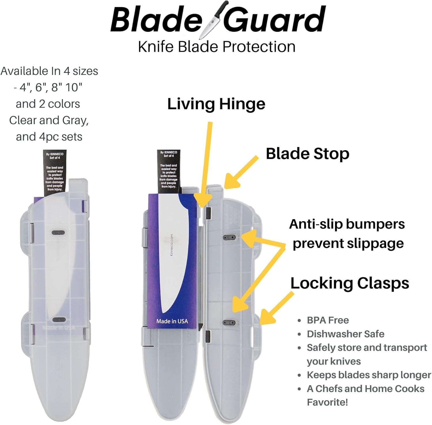 Oma Guard Kitchen Knife Protector Set BPA-Free dishwasher safe 4PK