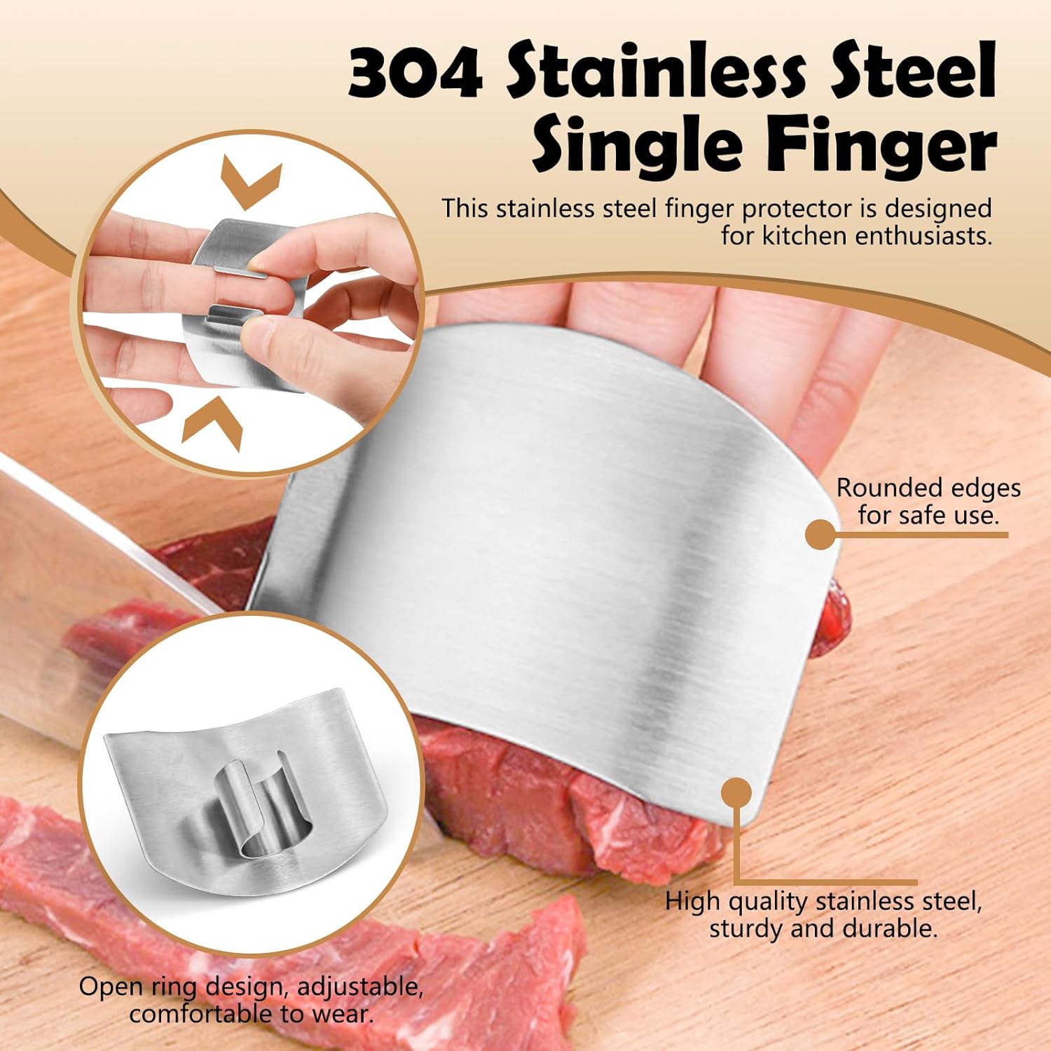 Stainless Steel Finger Guards Set for Cooking Safety