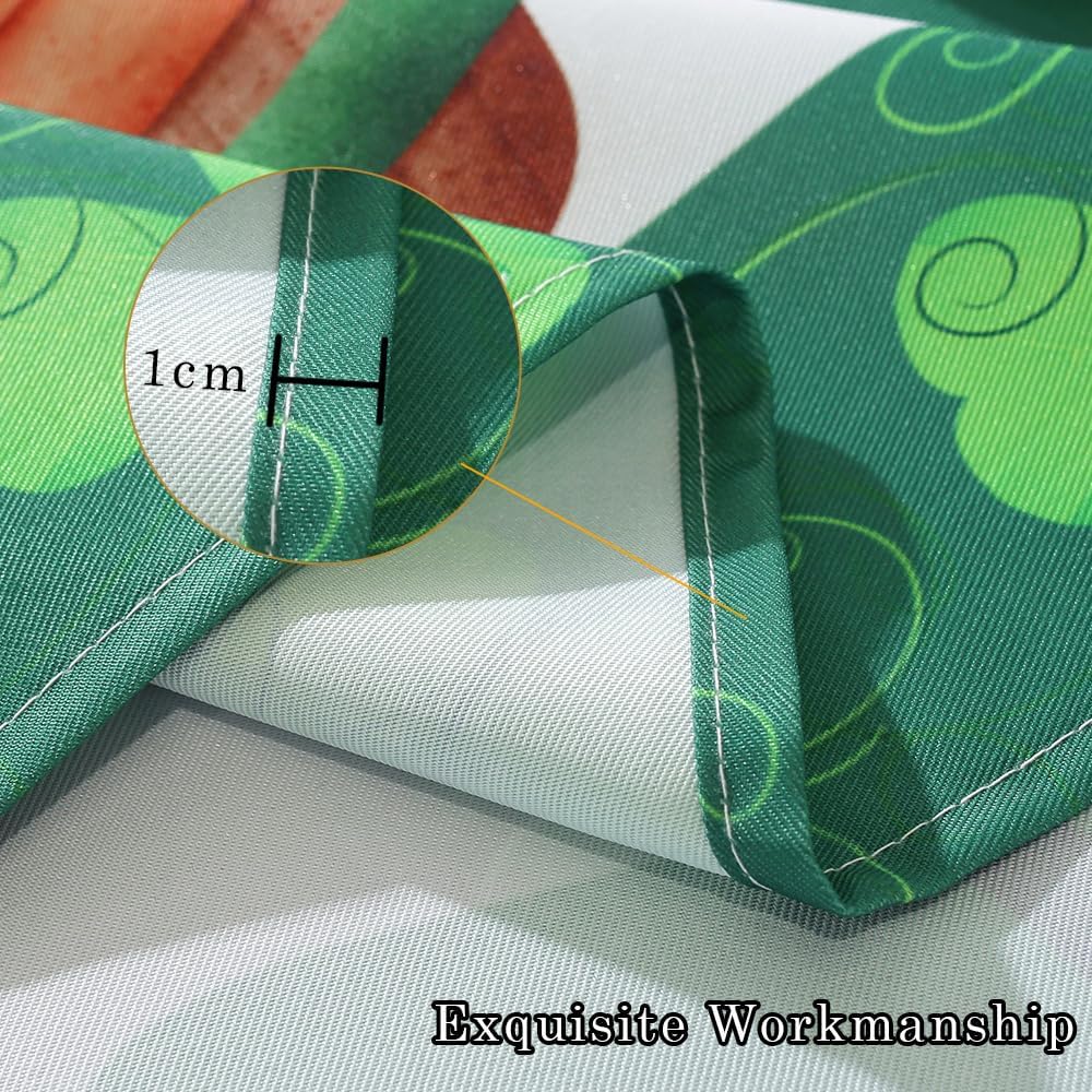 St Patricks Shamrock Tablecloth Rectangle 60x120 Inch Durable Washable