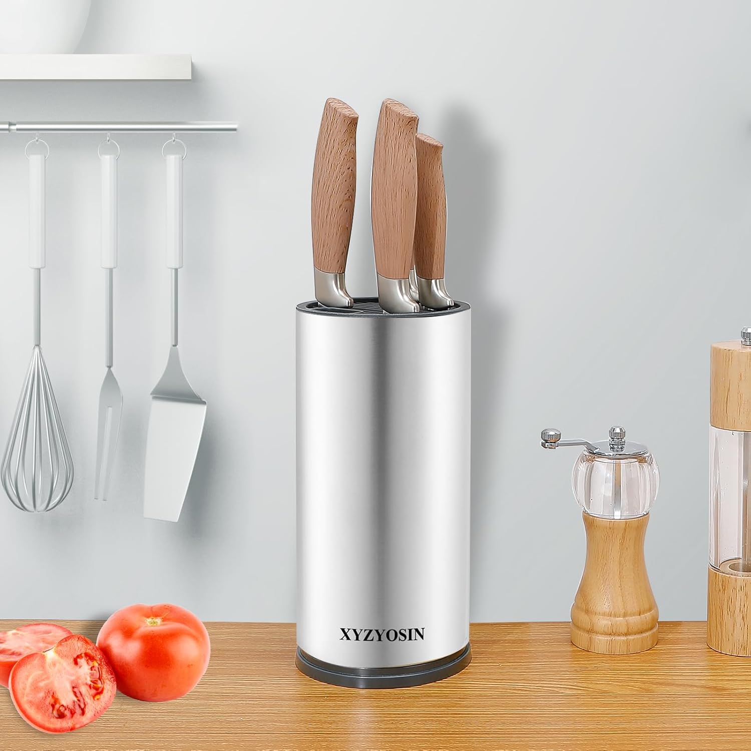 Stainless Steel Kitchen Knife Block Durable Space-Saving Design