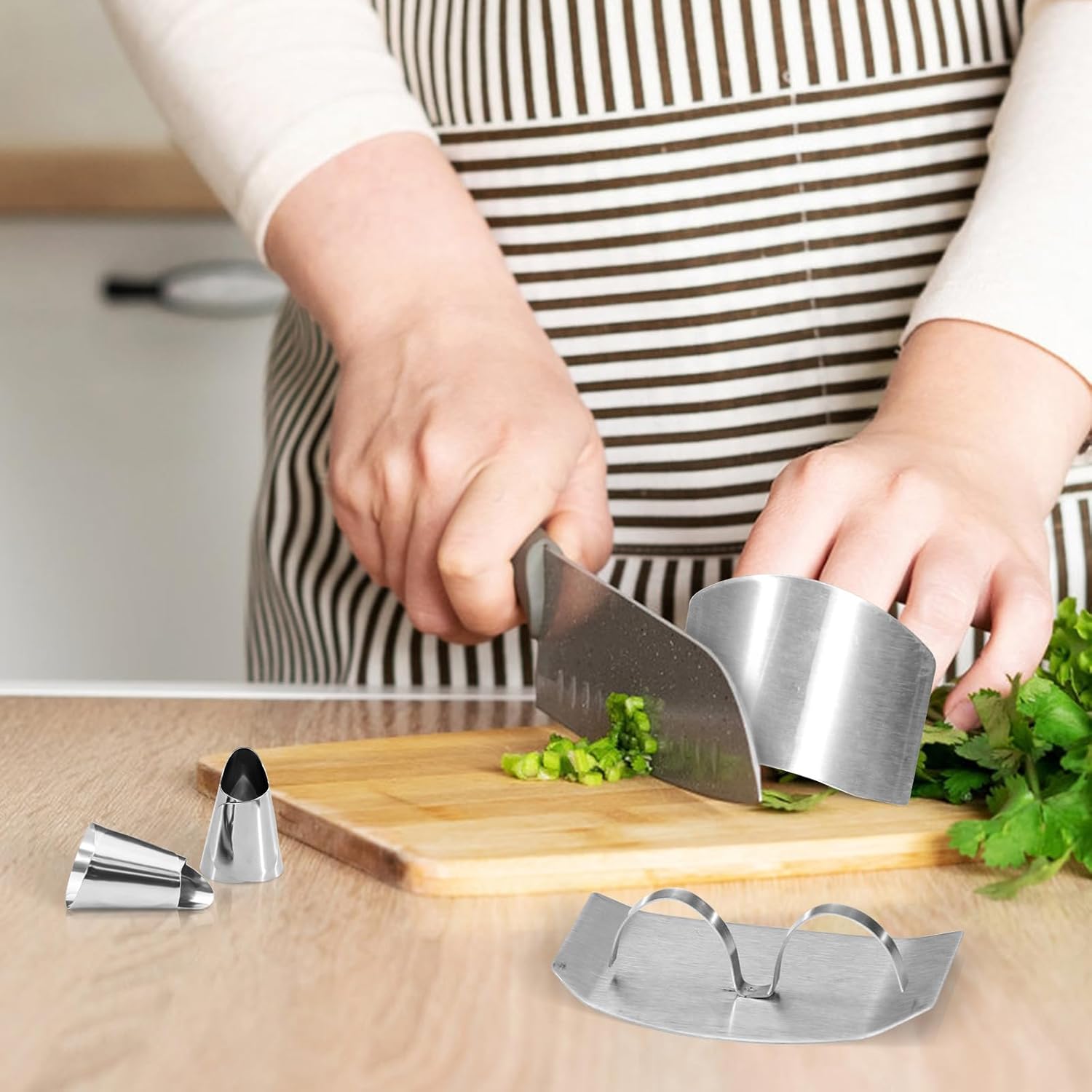 Stainless Steel Finger Guards Set for Cooking Safety