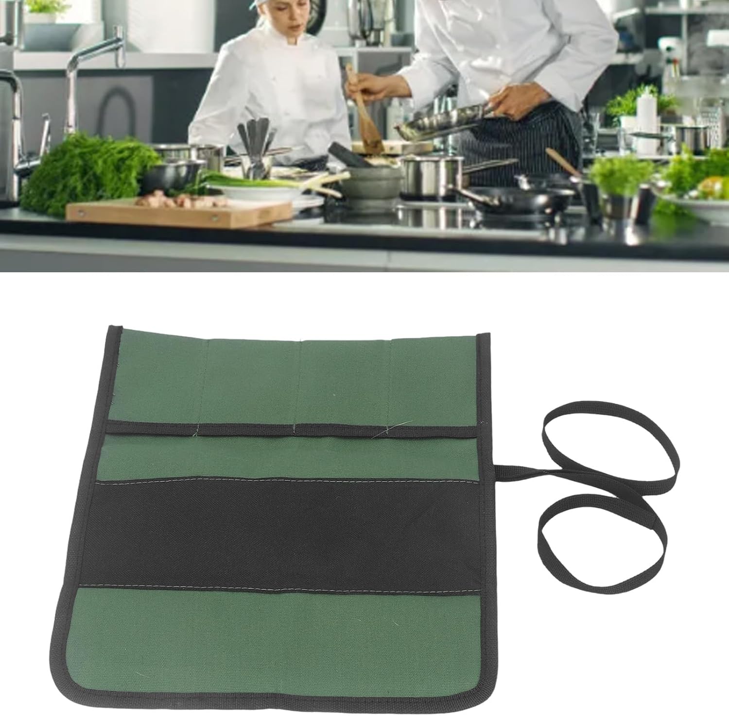 Secure Durable 4-Pocket Knife Roll Bag