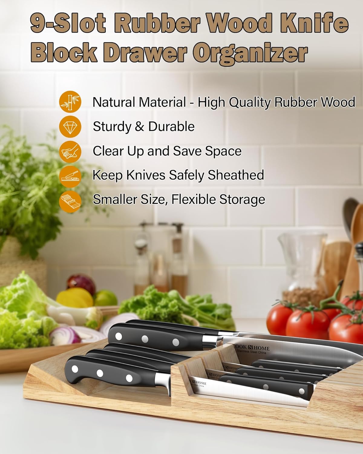 In-Drawer Knife Block Organizer