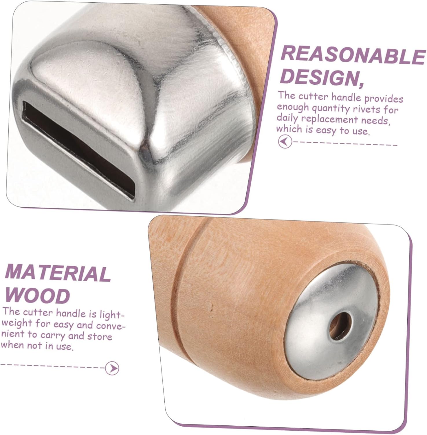 2 Set Reversible Solid-Wood Kitchen Knife Holder with Ergonomic Design