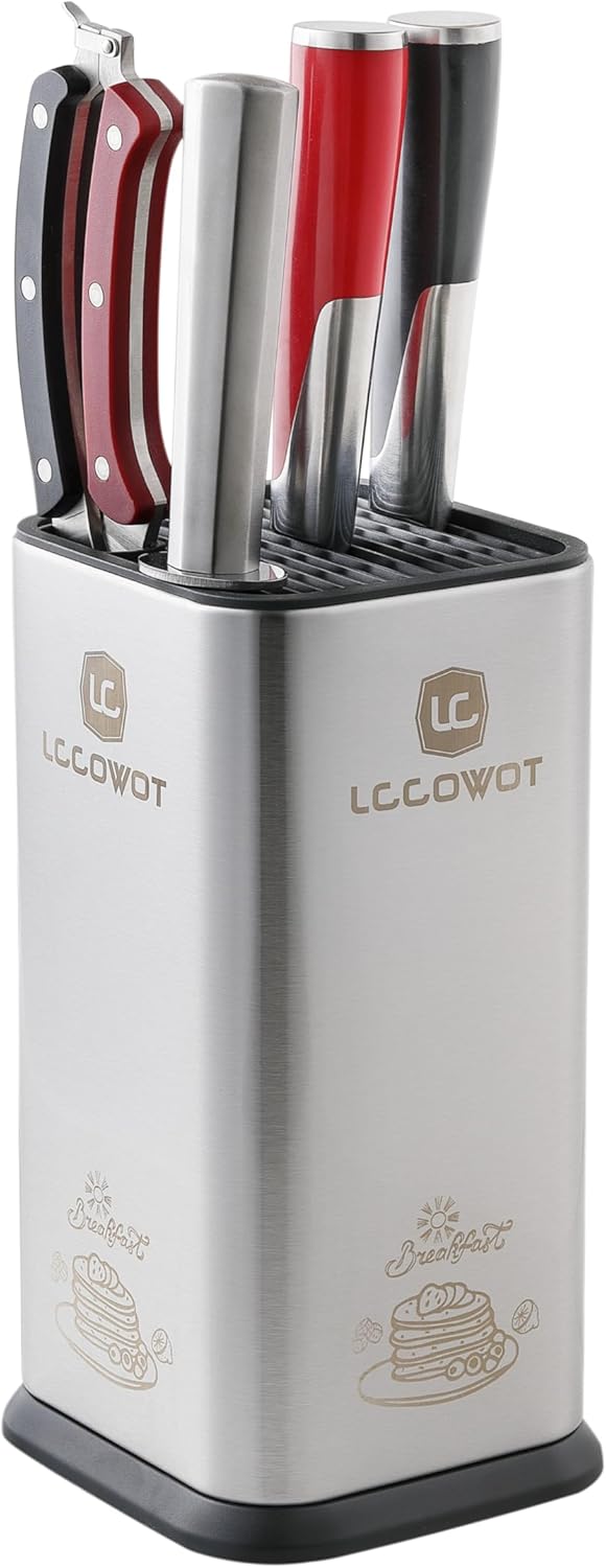 Lccowot Stainless Steel Universal Knife Block