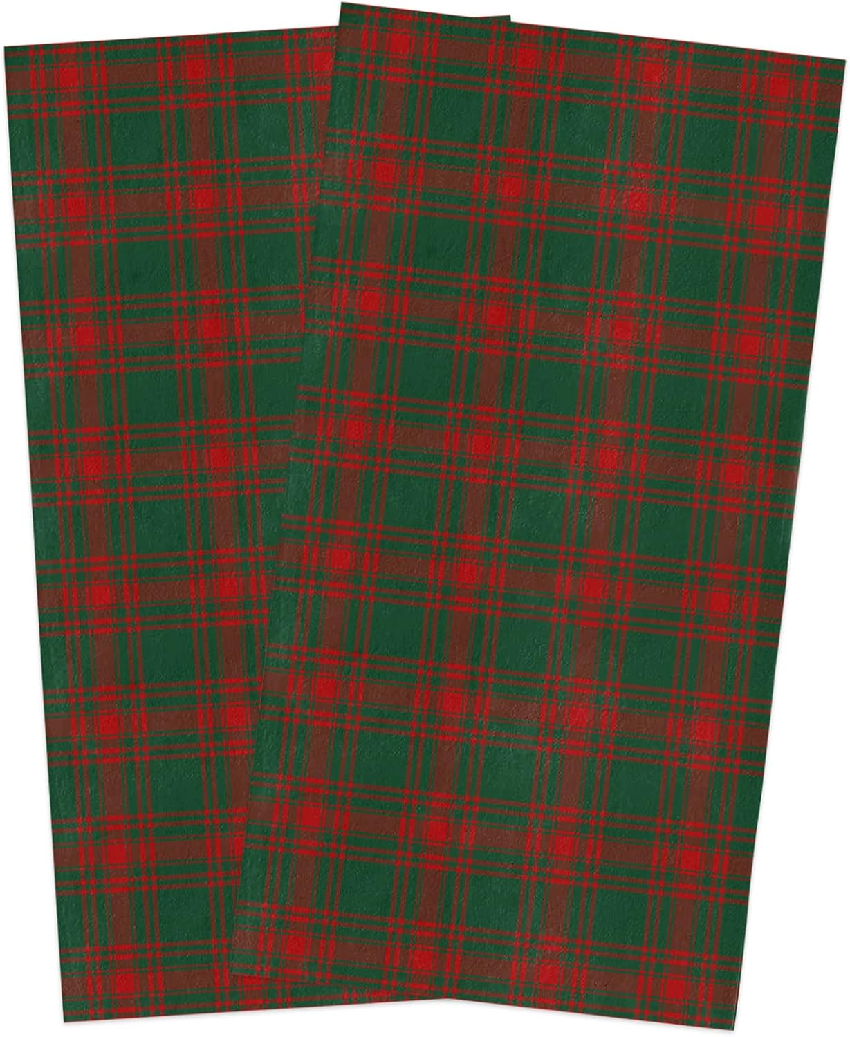 ZOE GARDEN Red Green Plaid Kitchen Towels