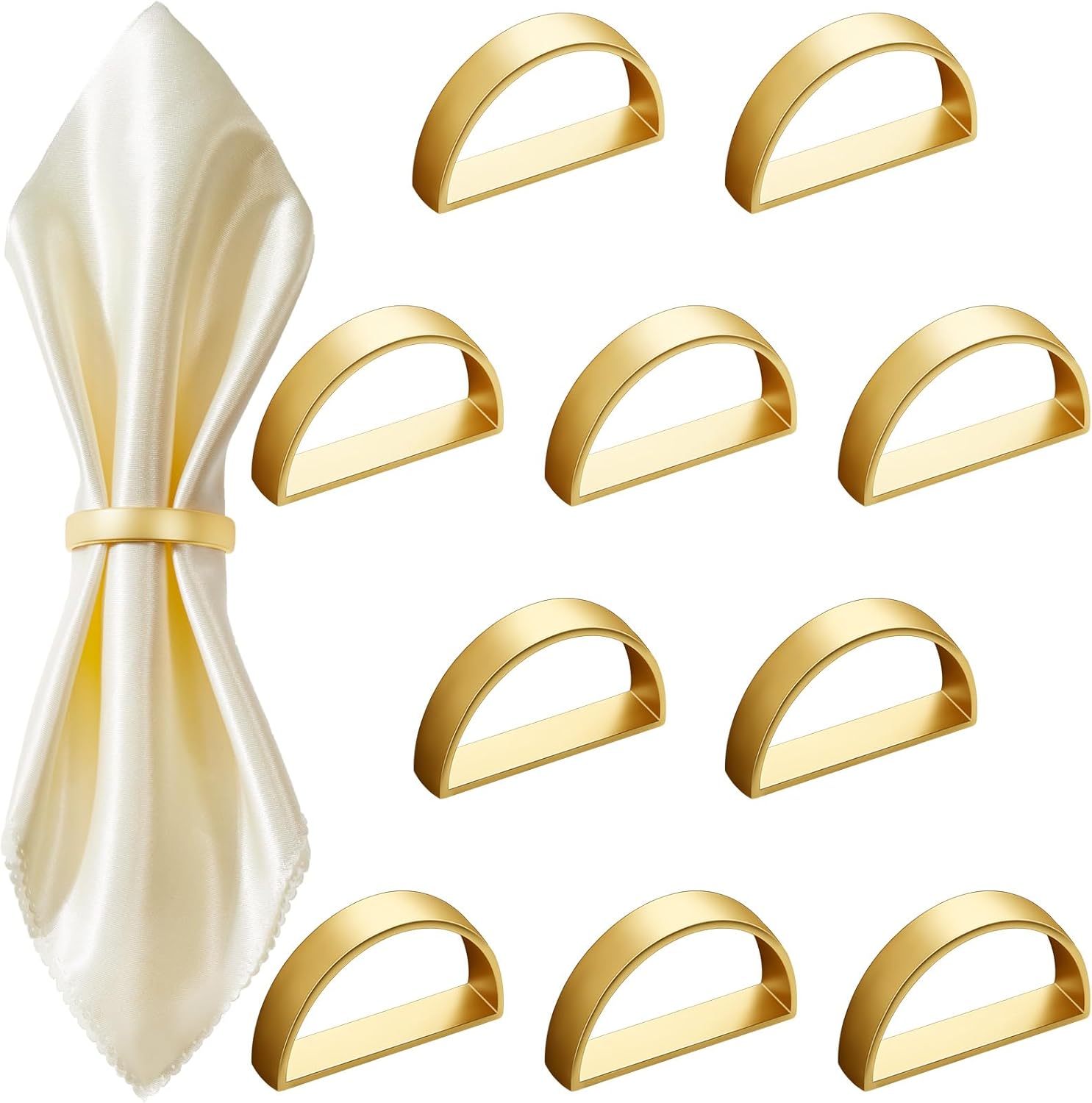 Stainless Steel Gold Napkin Rings 40 Pieces Buckle for Dinner Parties