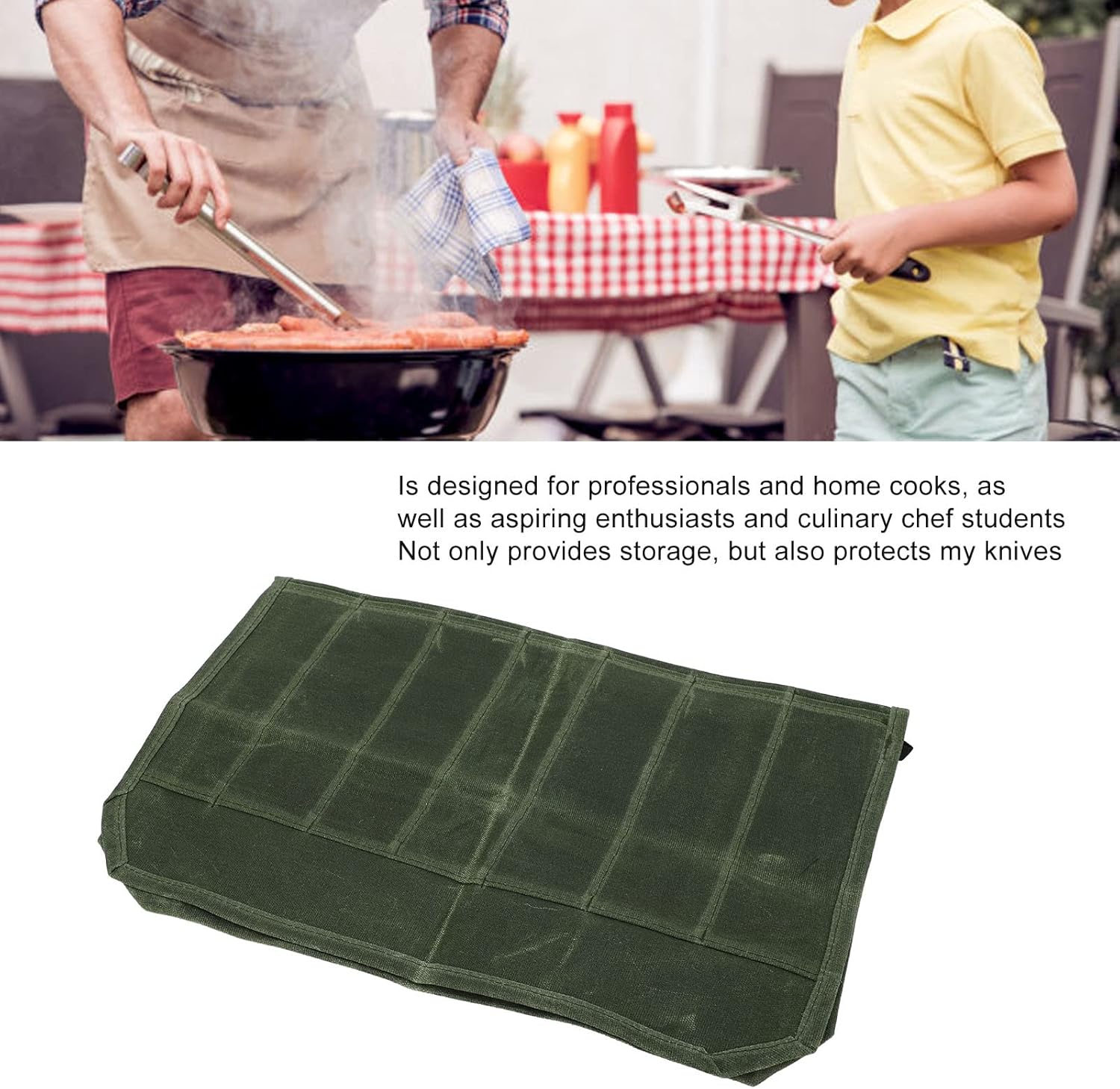 Kuuleyn Professional Kitchen Knife Roll Bag Green