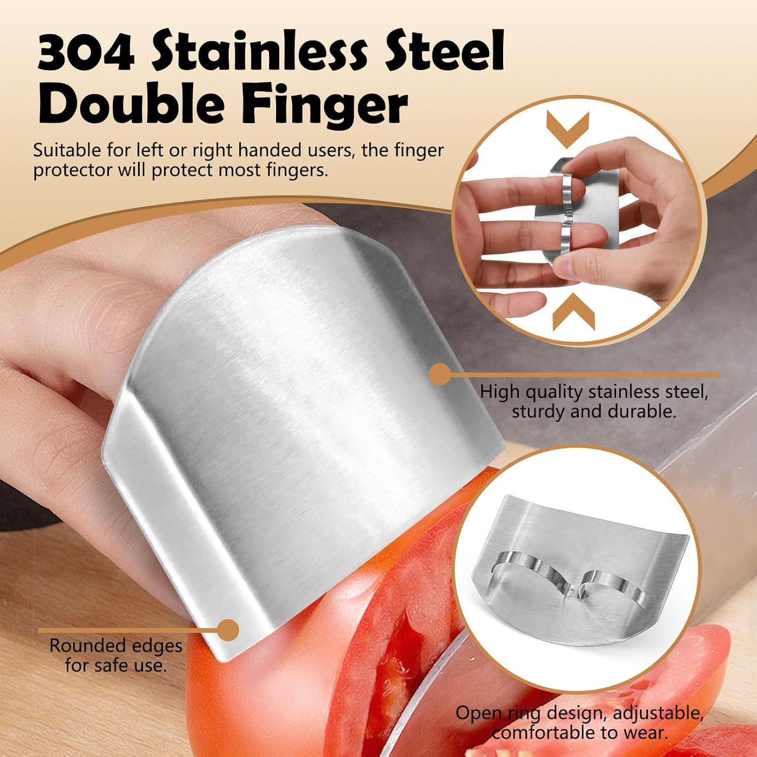 Stainless Steel Finger Guards Set for Cooking Safety