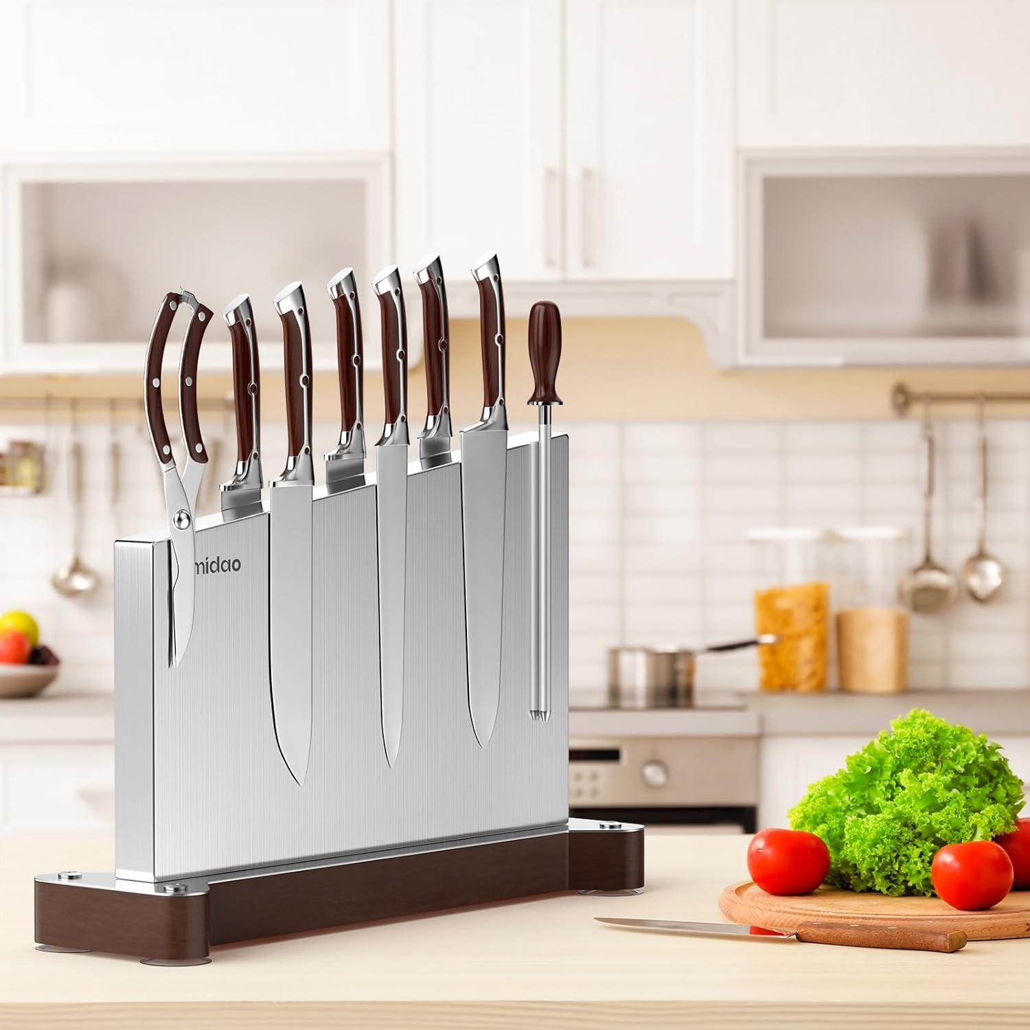 Magnetic Extra Large Stainless Steel Knife Holder Double Sided