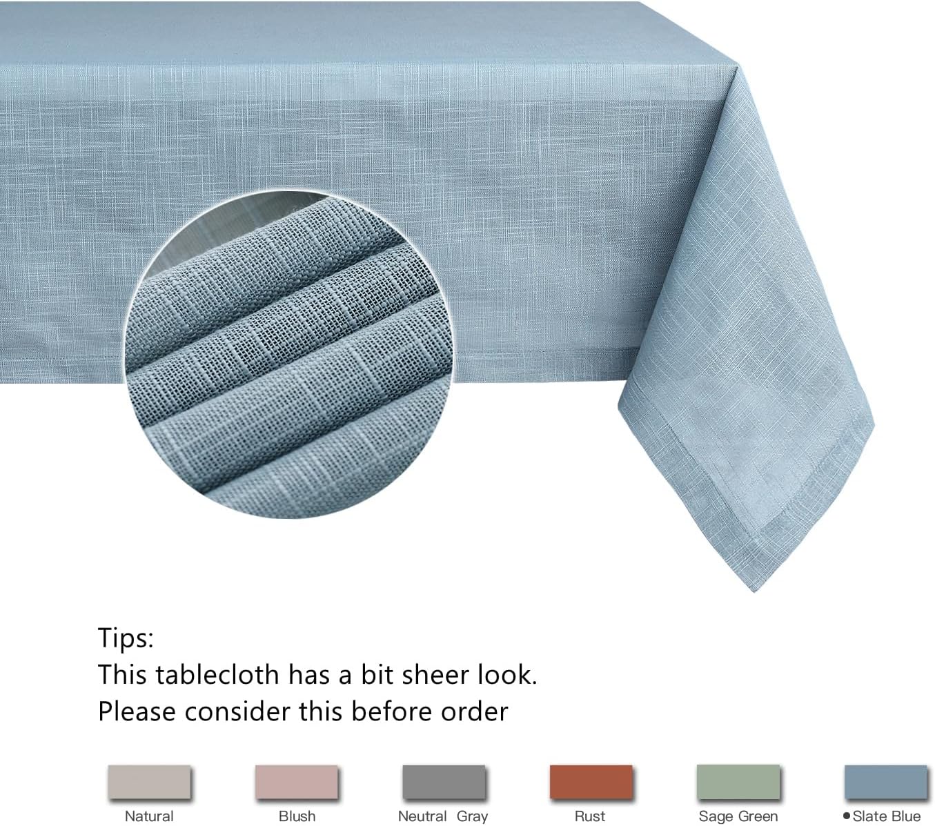 Maxmill Lux Faux Linen Tablecloth for Dining