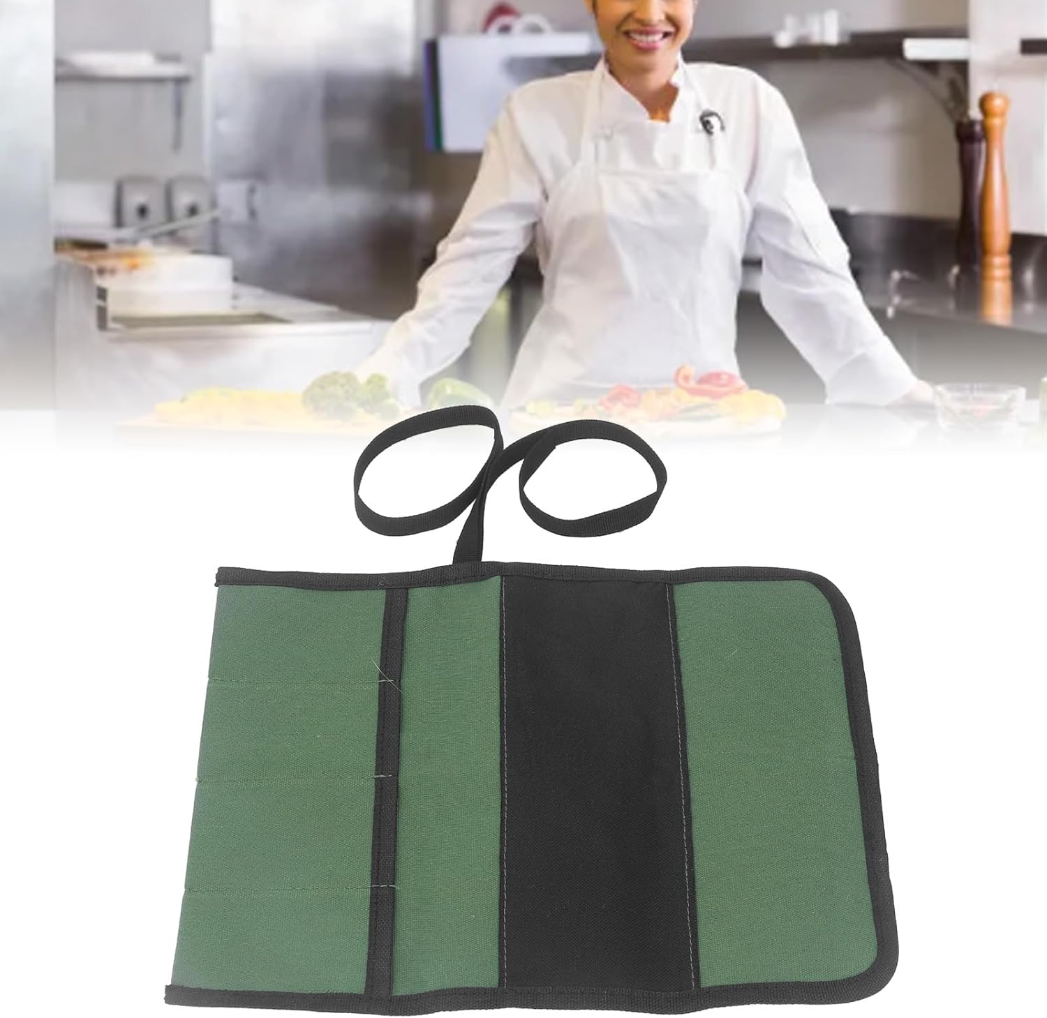 Secure Durable 4-Pocket Knife Roll Bag