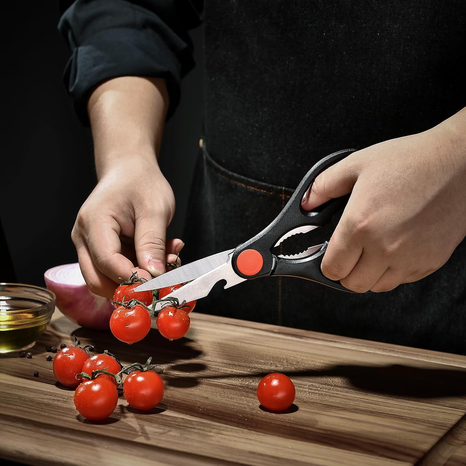 15-Piece Professional Kitchen Knife Set with Block and Sharpener