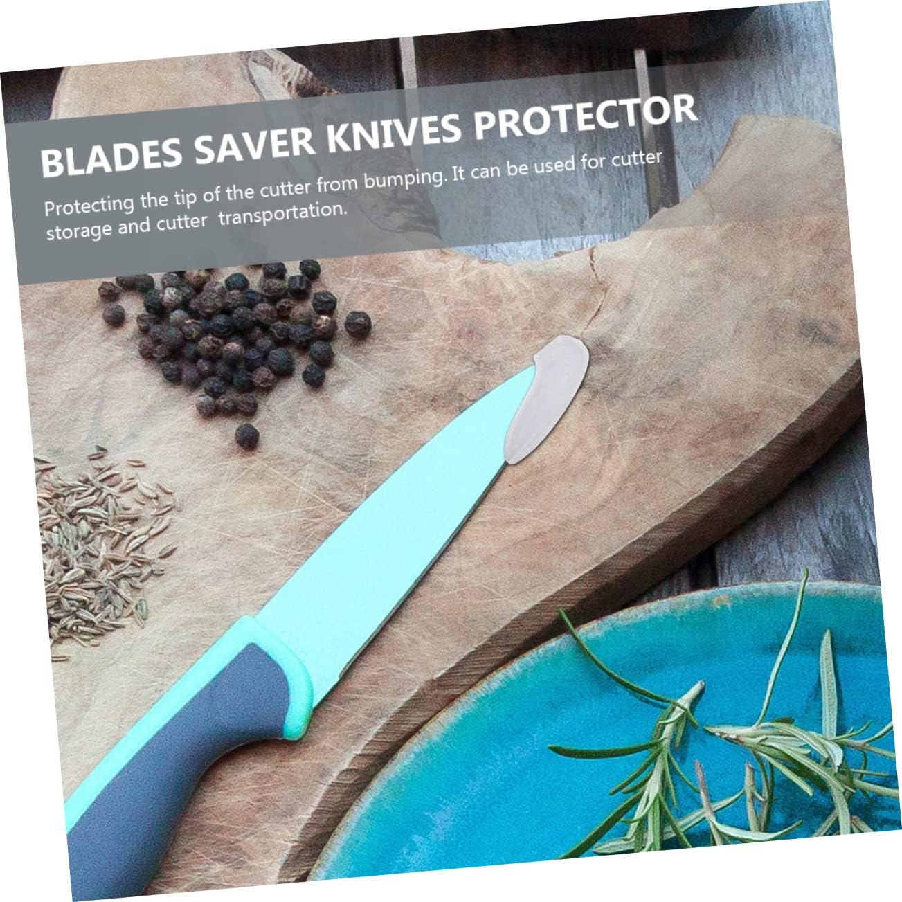 LABRIMP 50 Pcs Knives Tip Covers Guard Set Plastic White