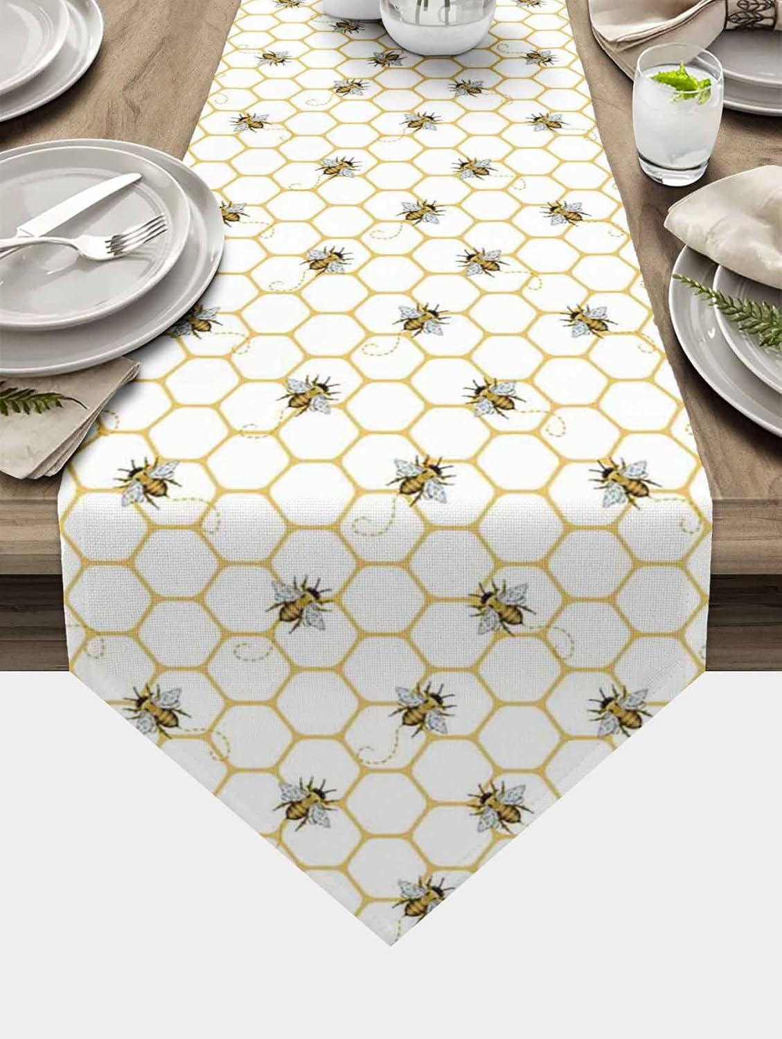 BABE MAPS Bee Table Runner 13x70in