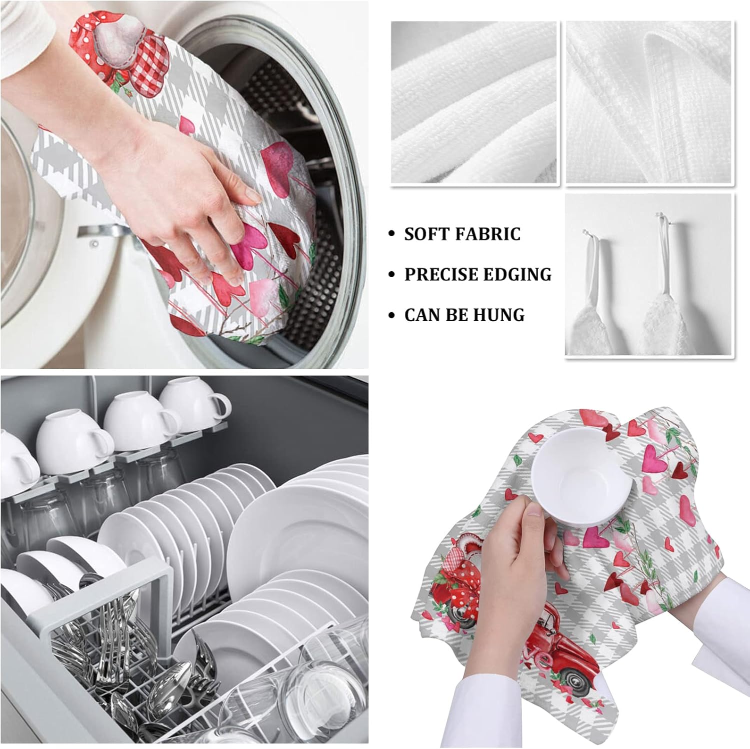 Perfect Valentines Truck Kitchen Towels - Soft Absorbent 18x28