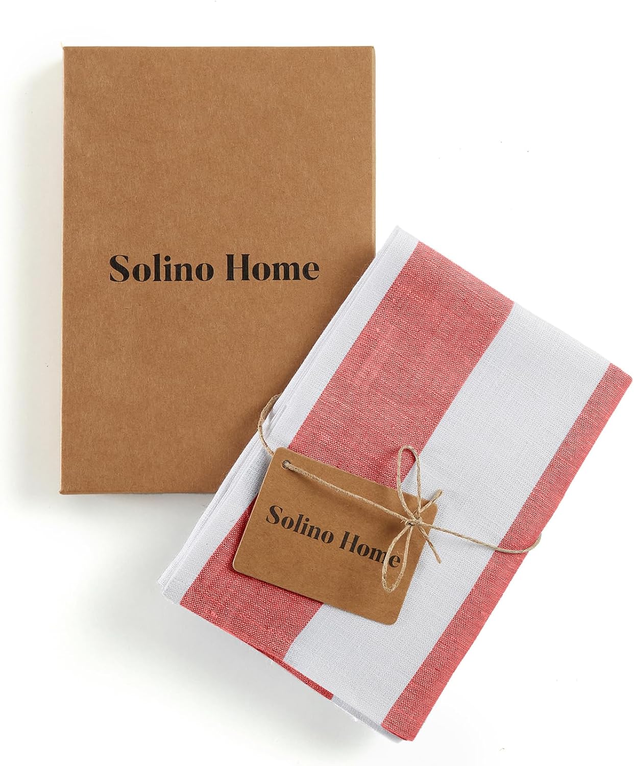 Solino Handcrafted Kitchen Towels Set of 2 Cabana Stripe 17x26 Inch