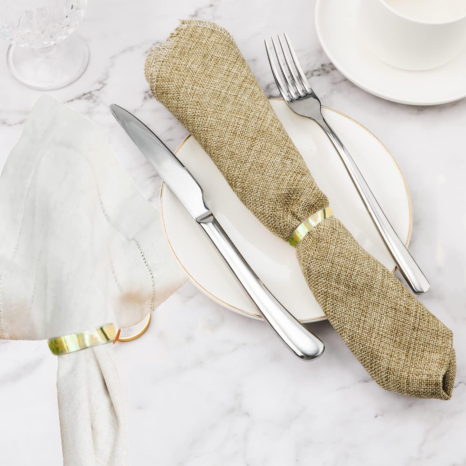 Gerilka Gold Napkin Rings Modern Design Stainless Steel Napkin Rings