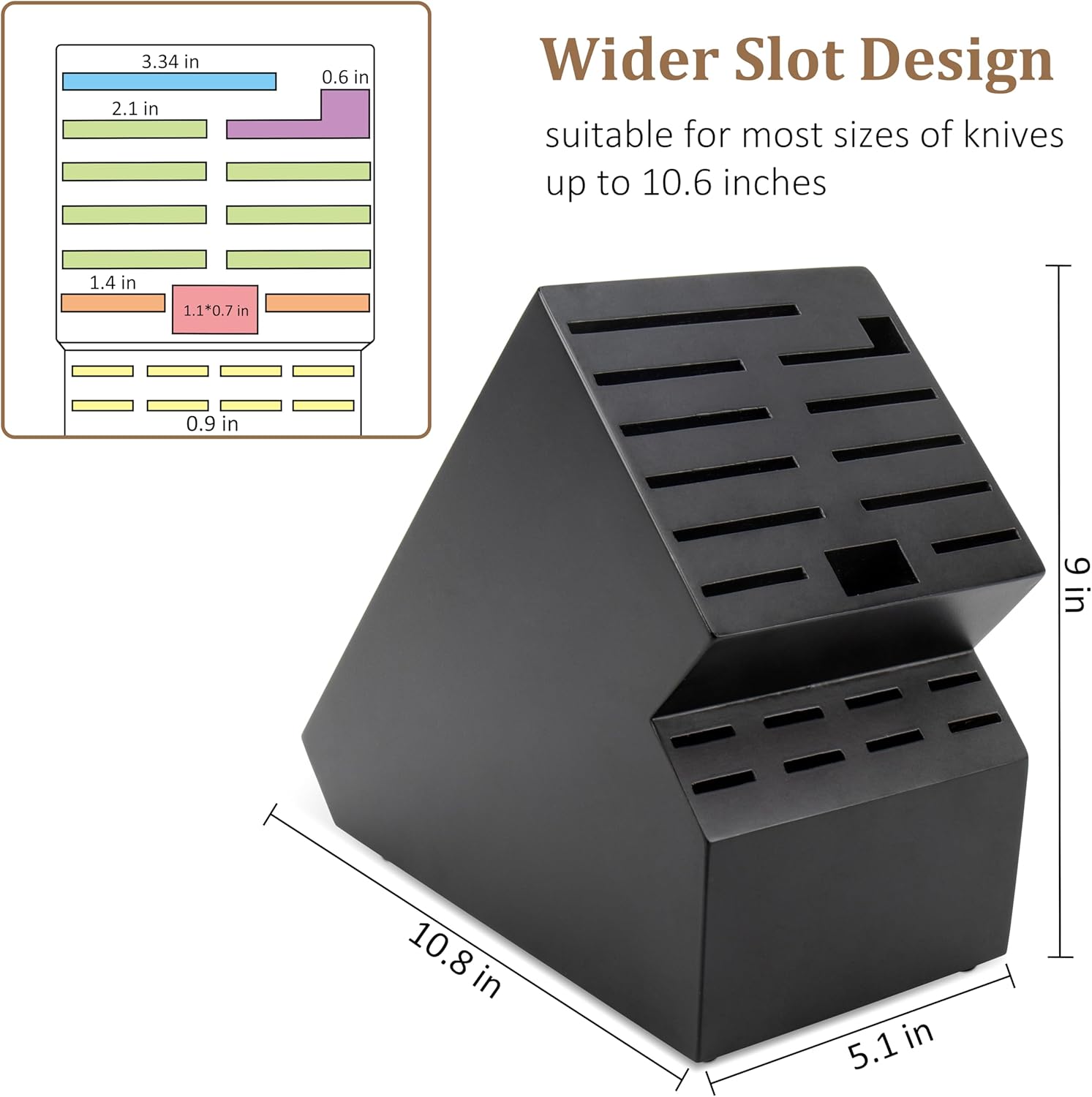 20 Slot Acacia Wood Kitchen Knife Block Organizer
