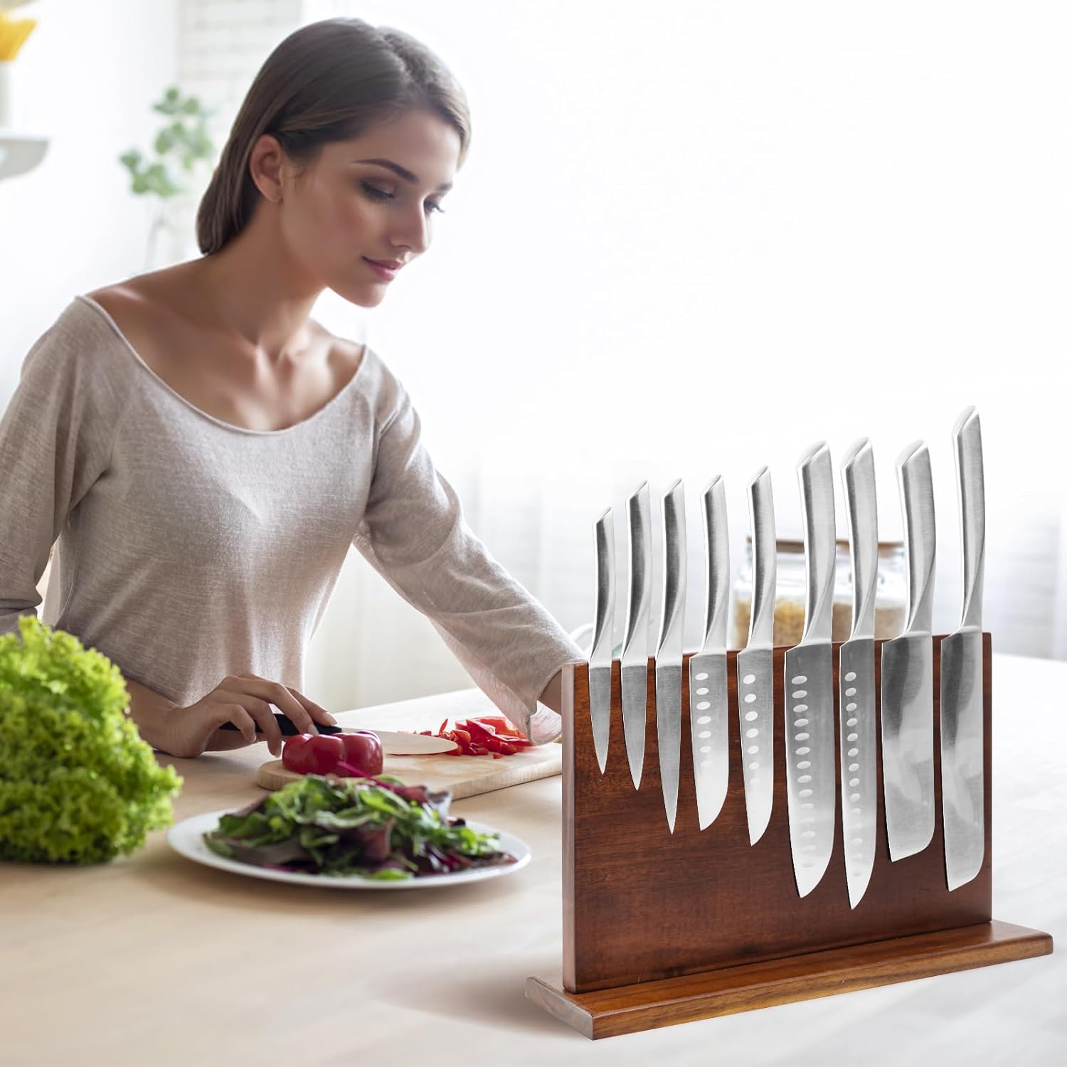 DAWNTREES Magnetic Knife Holder Durable Functional 16 Kitchen Tool
