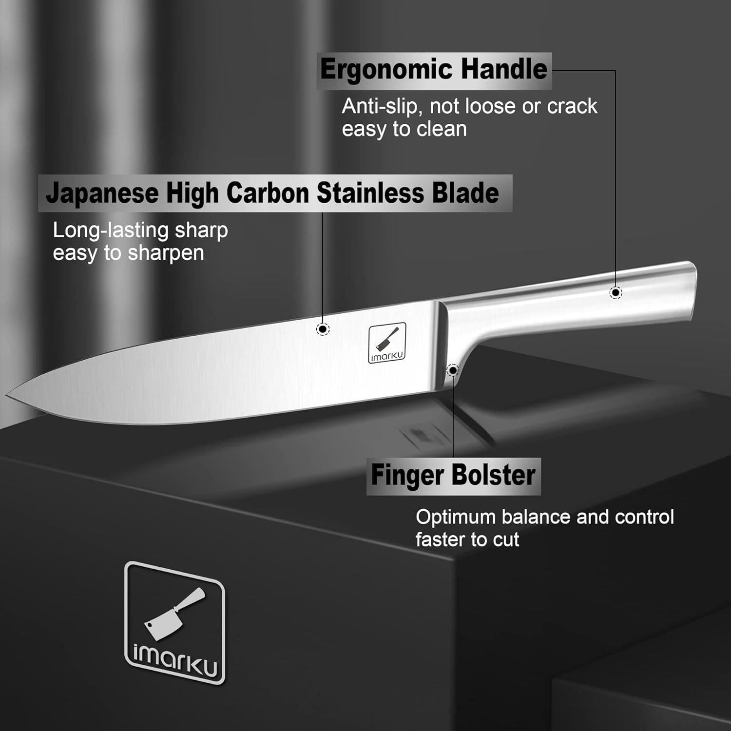 15-Piece Ultra-Sharp Japanese Stainless Steel Knife Set Ergonomic Design Dishwasher Safe
