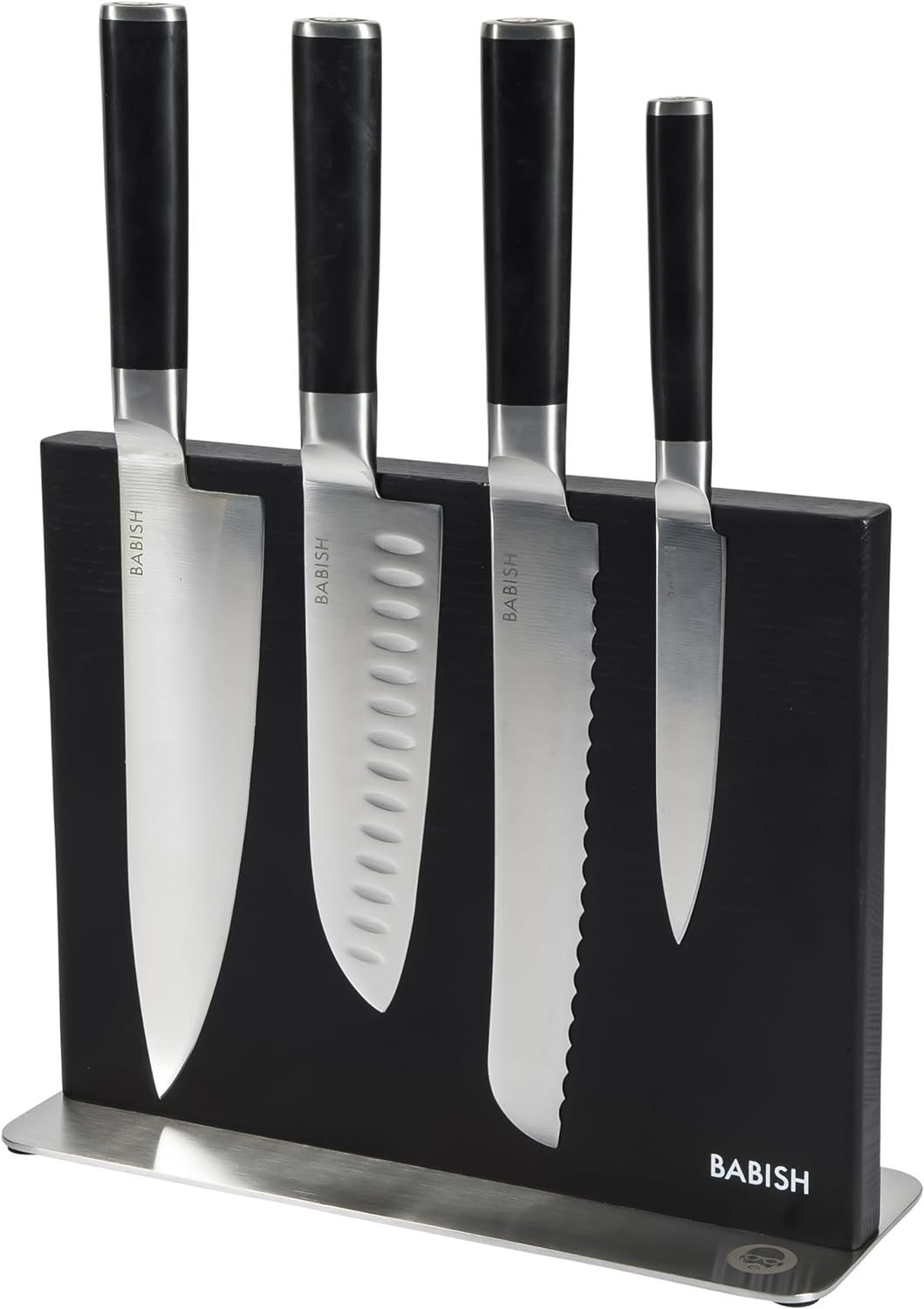 Babish 5 Piece German Steel Magnetic Forged Kitchen Knife Block Set