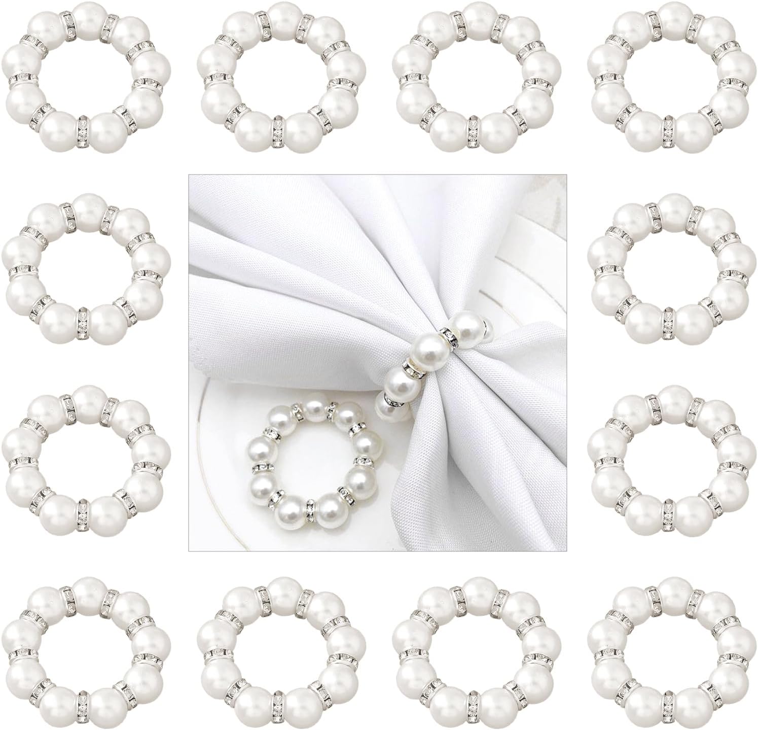 Elegant Pearl Napkin Rings