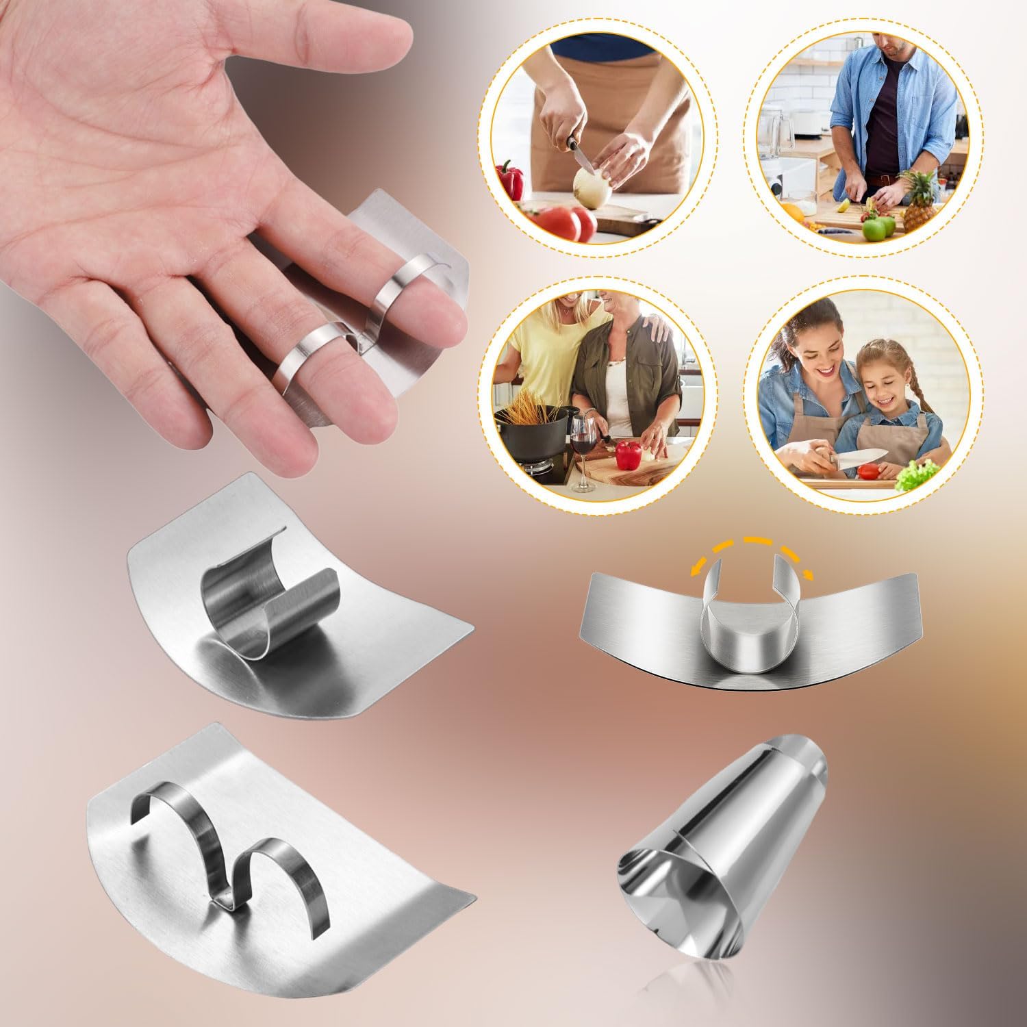 Stainless Steel Finger Protectors 4PCS 2PCS Single Double-Finger Protection