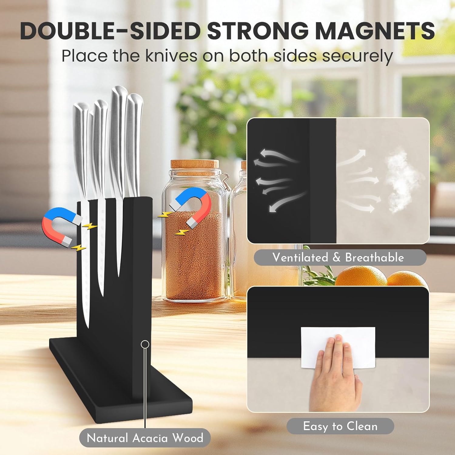Black Magnetic Knife Holder