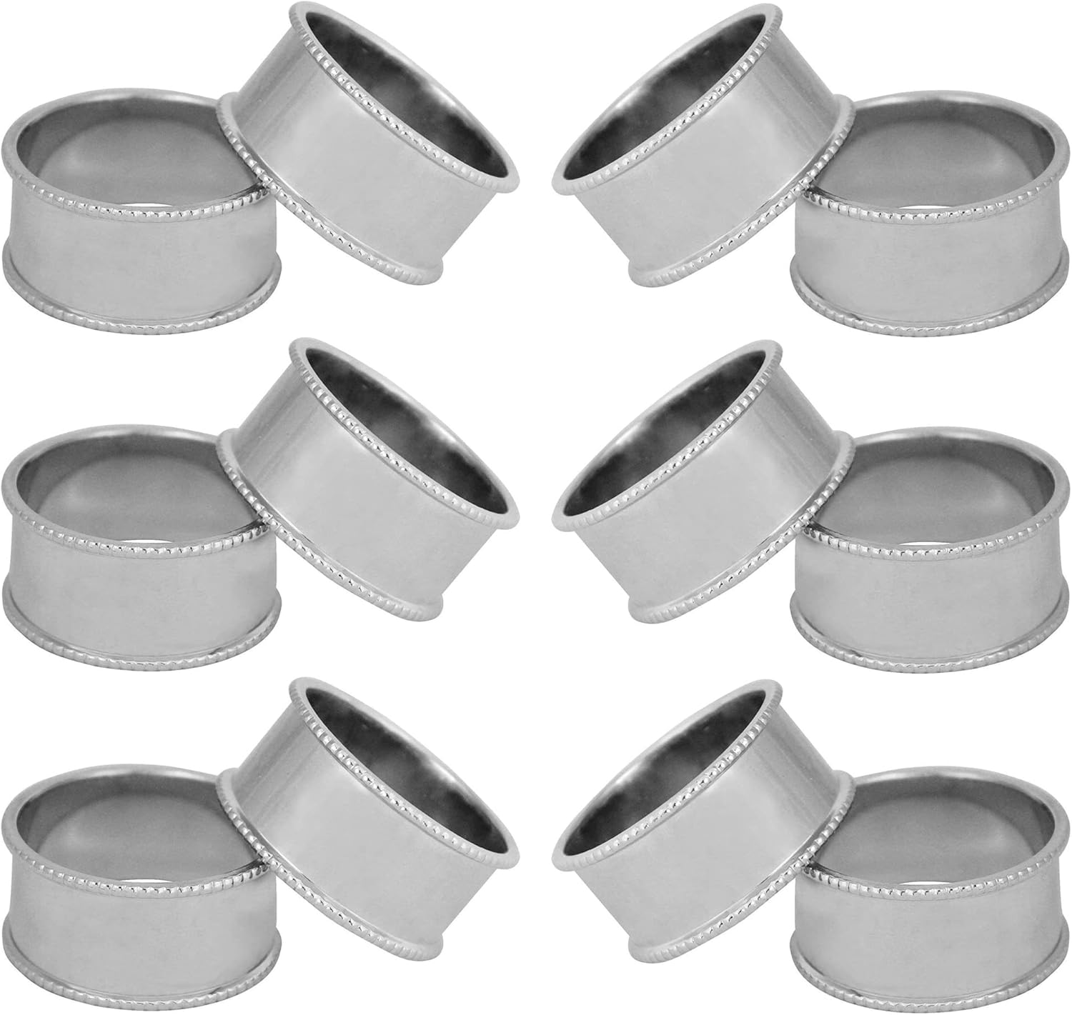 12 Piece Handmade Napkin Rings Holder Nickel-Plated for Dining Tables Parties