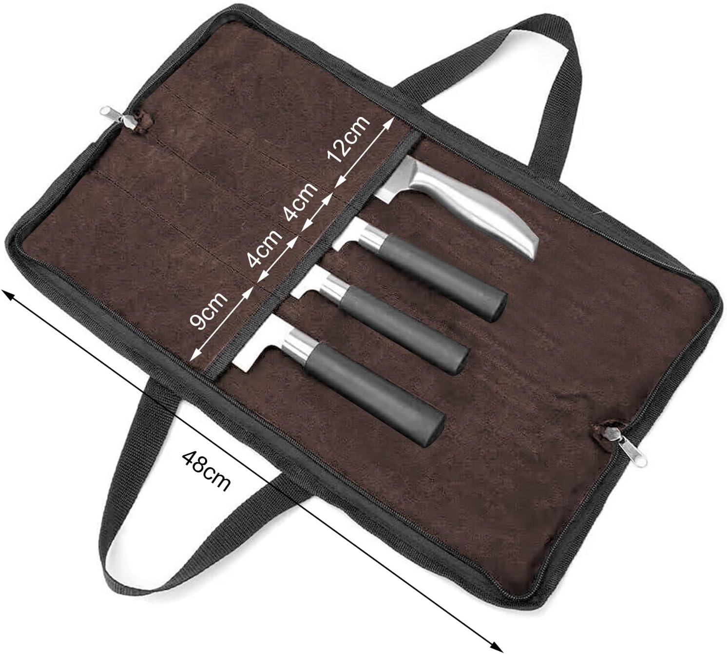 QEES Knife Roll Bag with 4 Slots and Handle