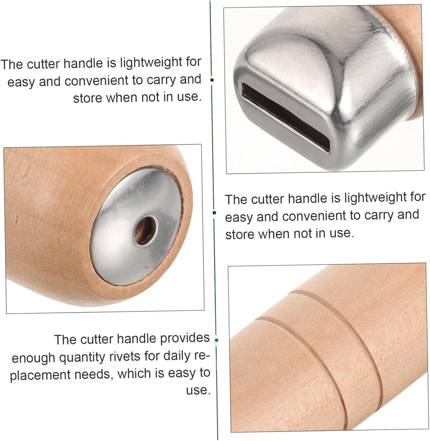 2 Set Reversible Solid-Wood Kitchen Knife Holder with Ergonomic Design