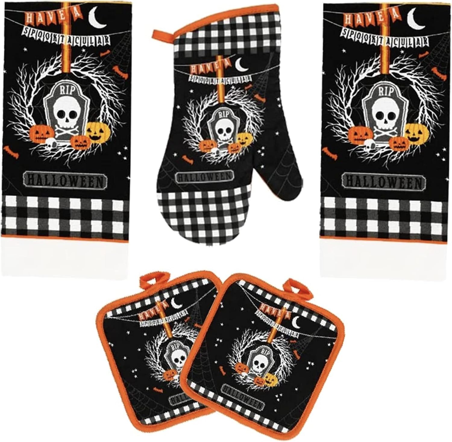 GIPPcremoon Halloween Spiderwebs Kitchen Set