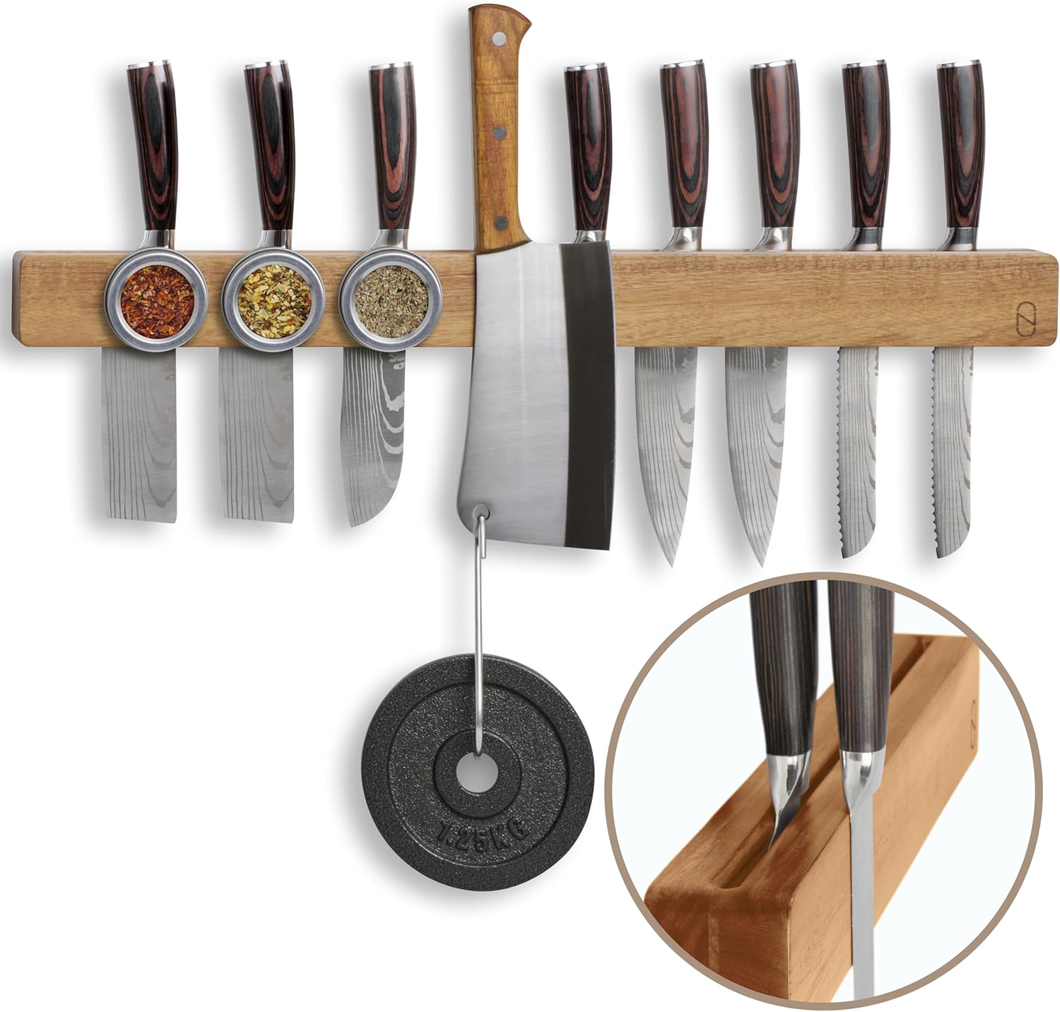 Premium 24 Magnetic Knife Holder with Double Storage Charming Design