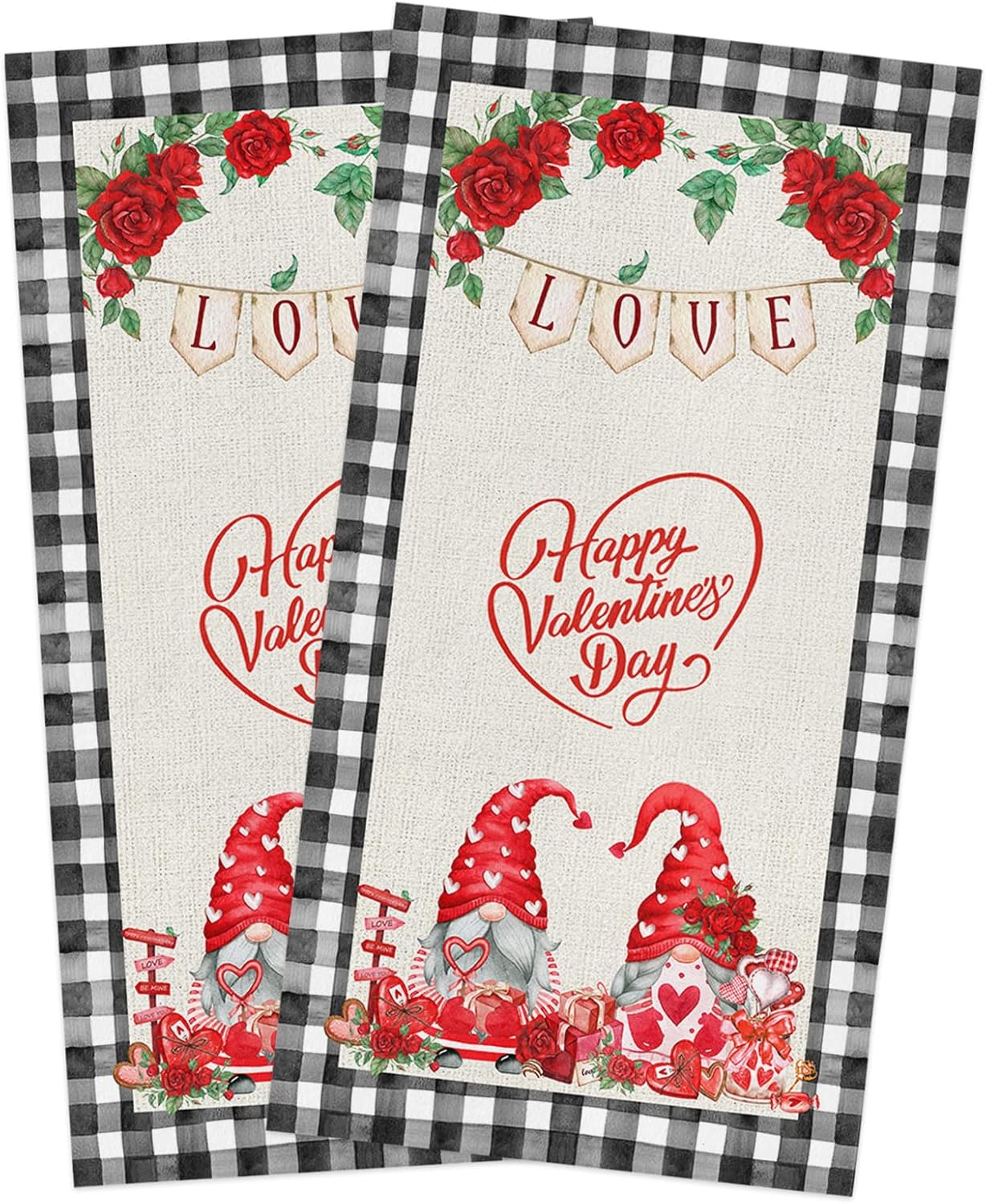 Rustic Love Gnomes Kitchen Towels