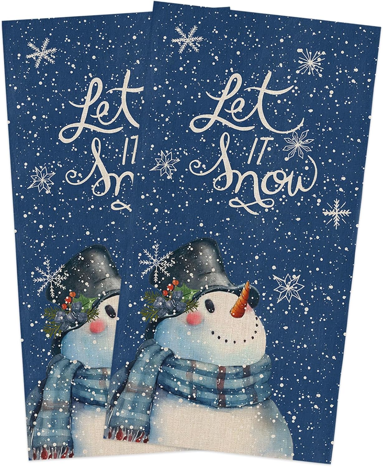 Watercolor Snowman Traditions Kitchen Towels